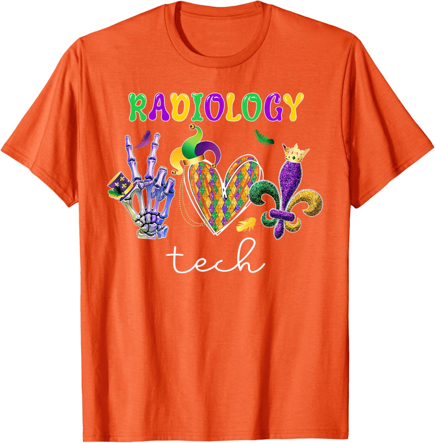 Radiology Tech Mardi Gras T-Shirt for X-Ray Technologists and Fans - 22
