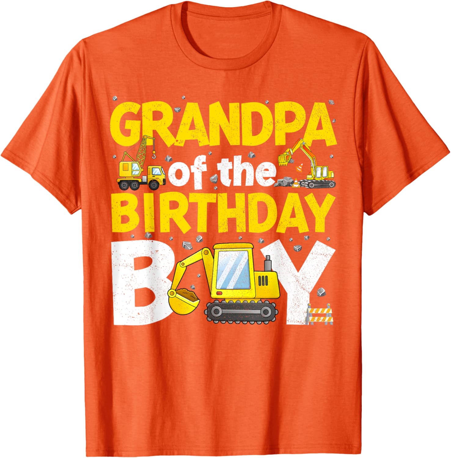 Grandpa Of The Birthday Boy Construction Family Party T-Shirt Gift - 5