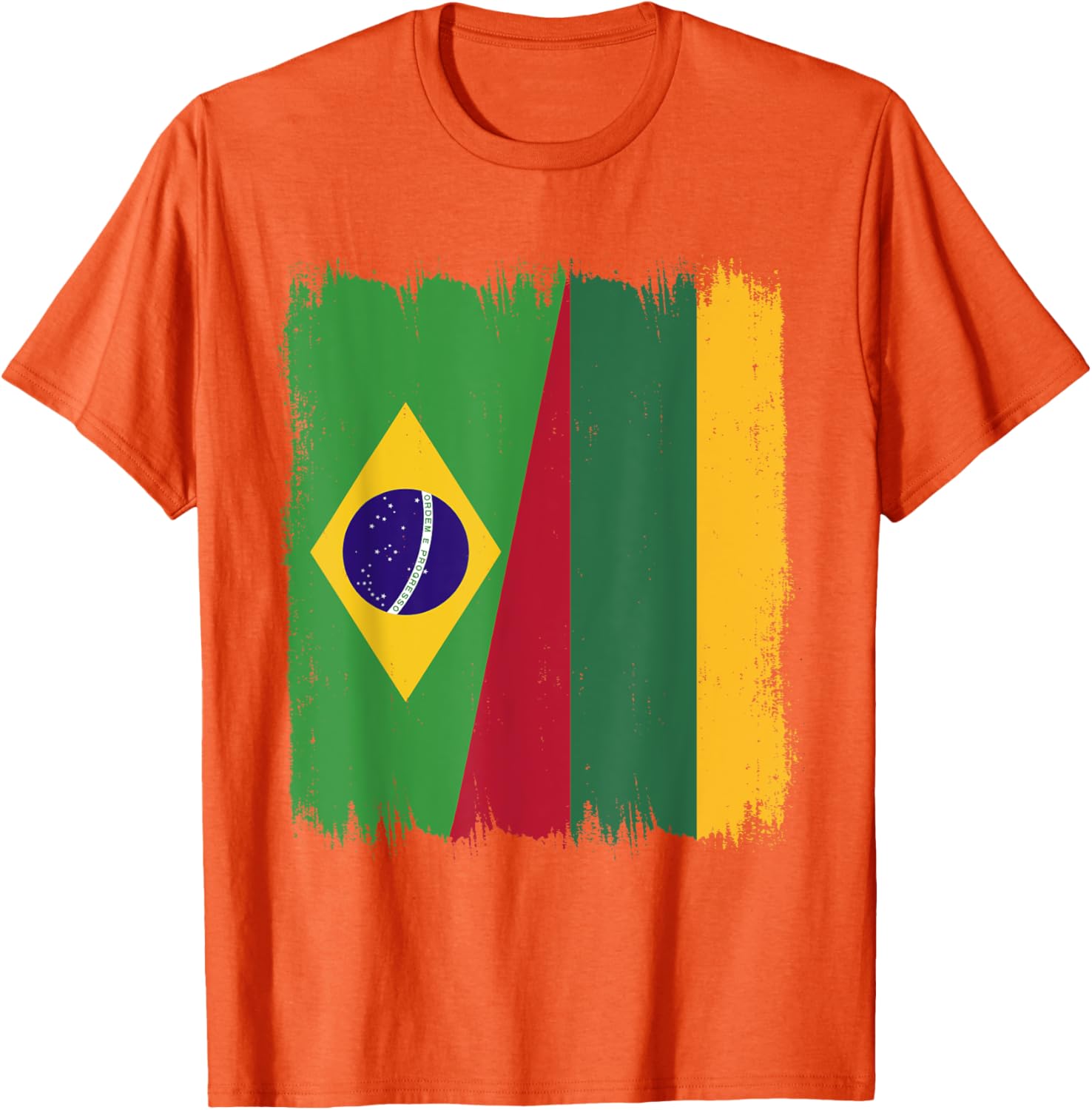 Brazil Lithuania Half Flag Roots T-Shirt for Proud Brazilian Lithuanians - 14