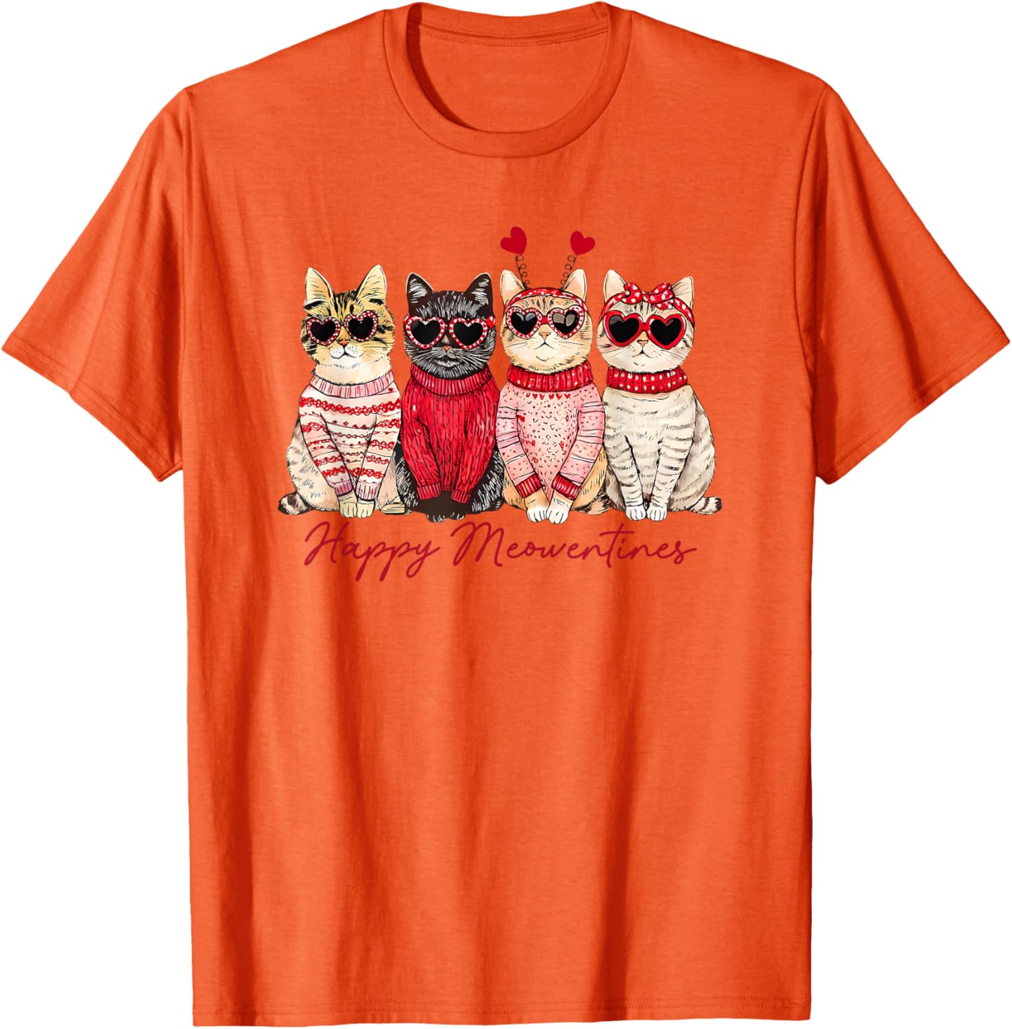 Happy Meowentines Cat T-Shirt for Valentine's Day Love and Fun - 11