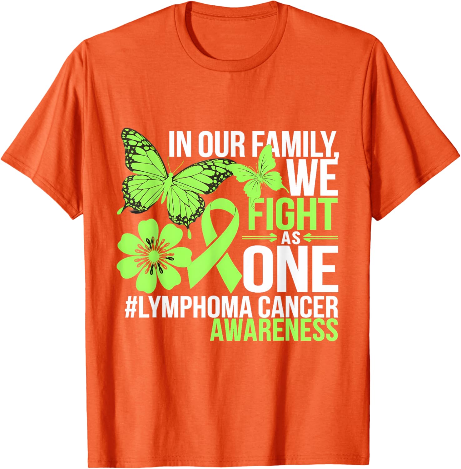 Green Ribbon Lymphoma Awareness We Fight As One T-Shirt for Supporters - 6