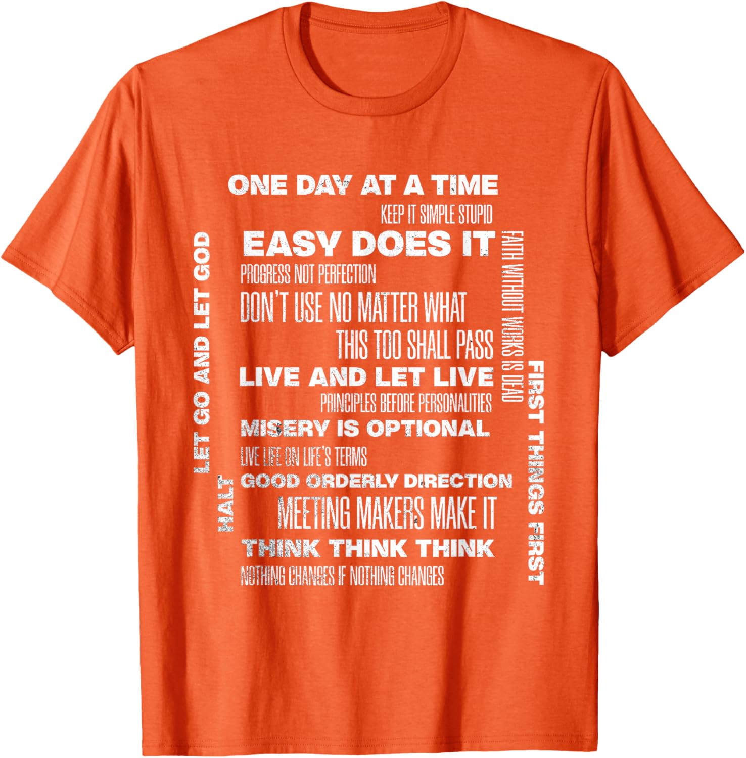 One Day At A Time Inspirational Recovery Sobriety Anniversary T-Shirt - 19