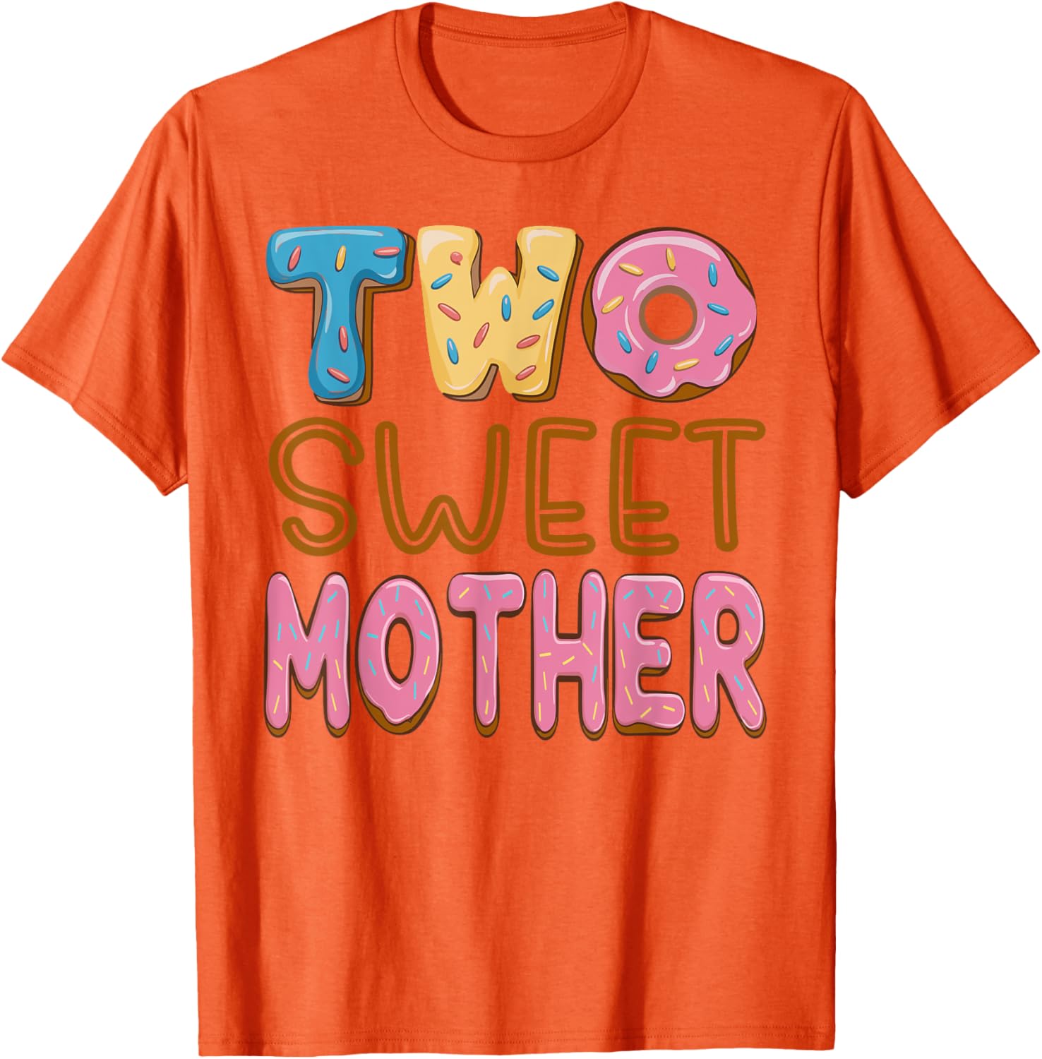 Cute Mom of Two Sweet Donut Birthday Girl T-Shirt for 2nd Birthday Celebration - 7
