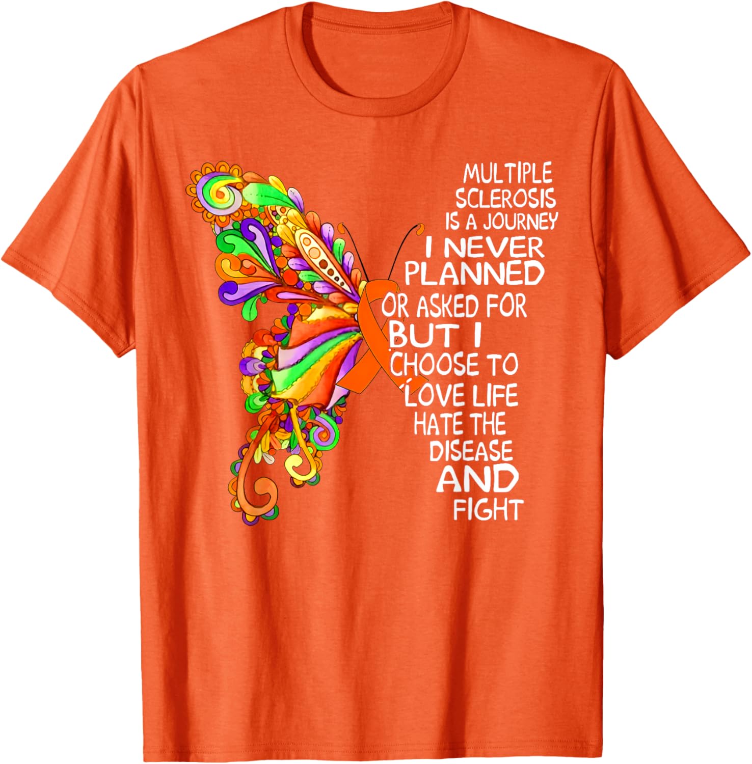 Butterfly Ribbon MS Warrior T-Shirt for Multiple Sclerosis Awareness - 6