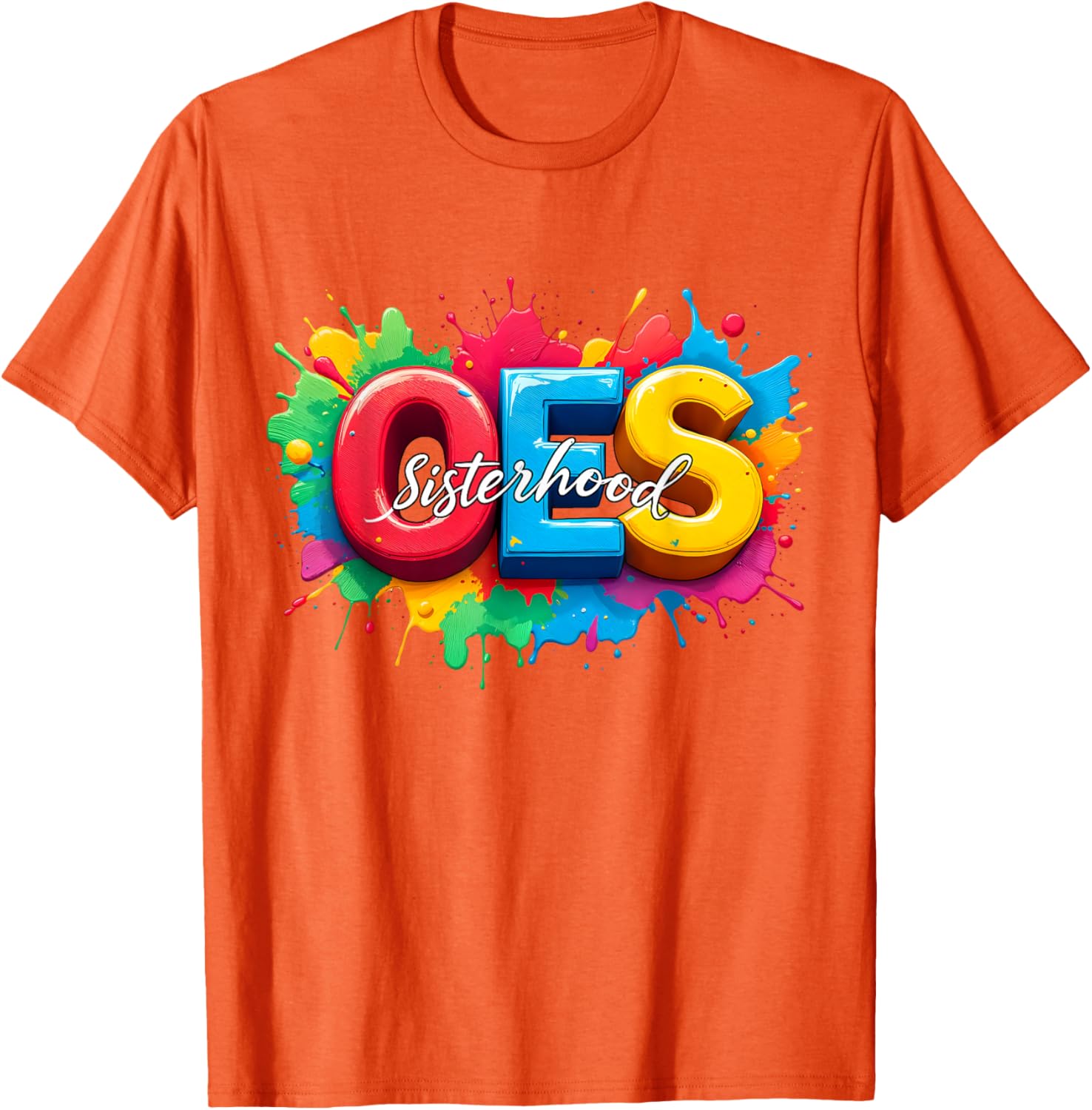 Colorful OES Sisterhood Watercolor T-Shirt for Eastern Star Fans - 10