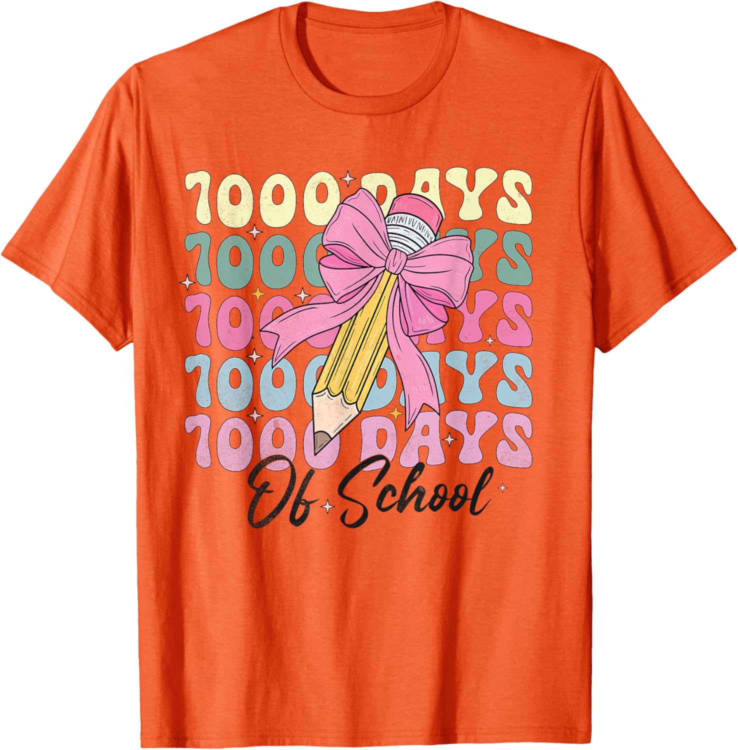 1000 Days of School Girls Coquette Bow T-Shirt for Celebration Fun - 12