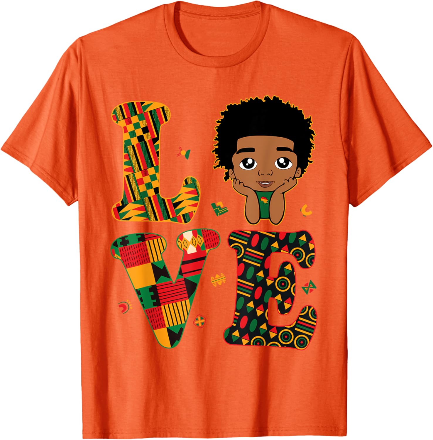Proud LOVE African Kente Toddler Boys T-Shirt for Black History Month - 13