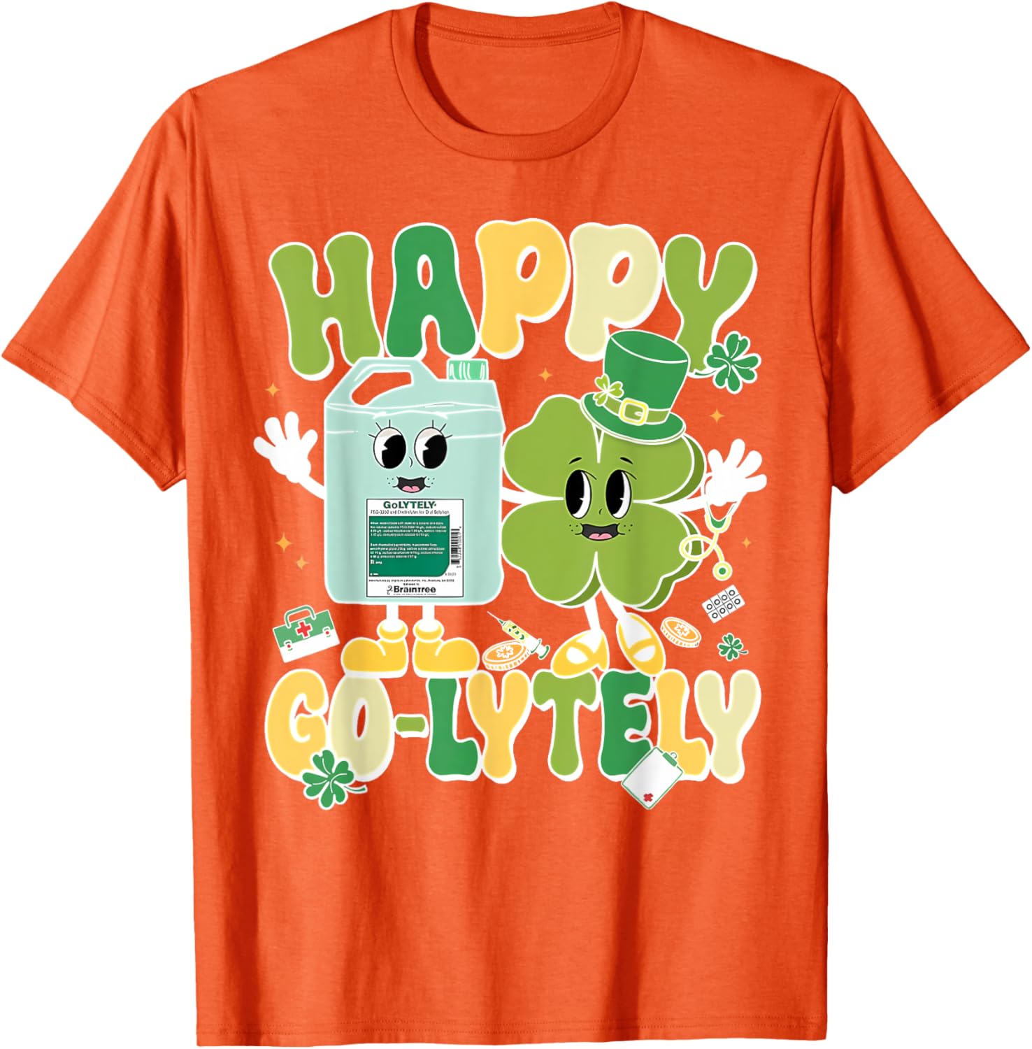 Happy Go-Lytely St Patrick's Day GI Nursing Humor T-Shirt for Fun Nurses - 13