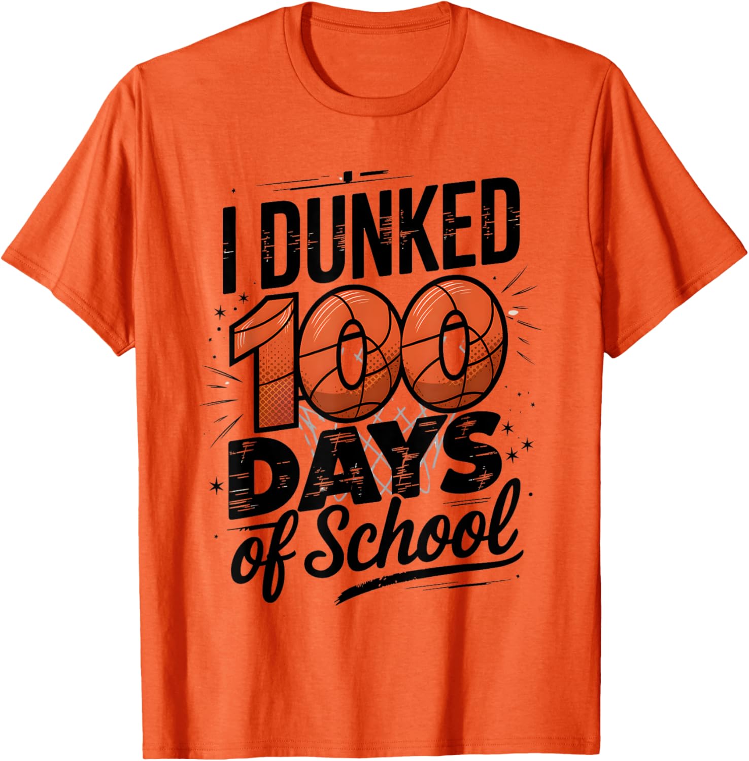 100 Days Smarter Basketball T-Shirt for Boys Dunked School Achievement - 1