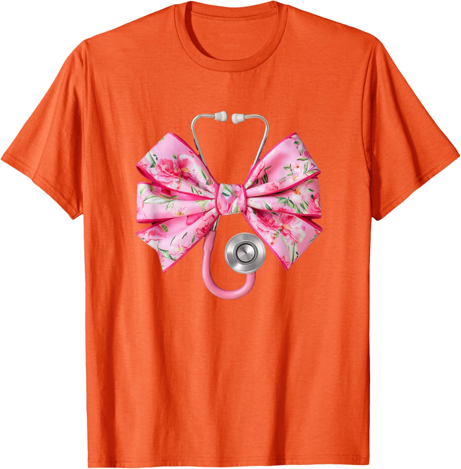 Pink Coquette Nurse Stethoscope Bow T-Shirt for Nurse Appreciation Gift - 22