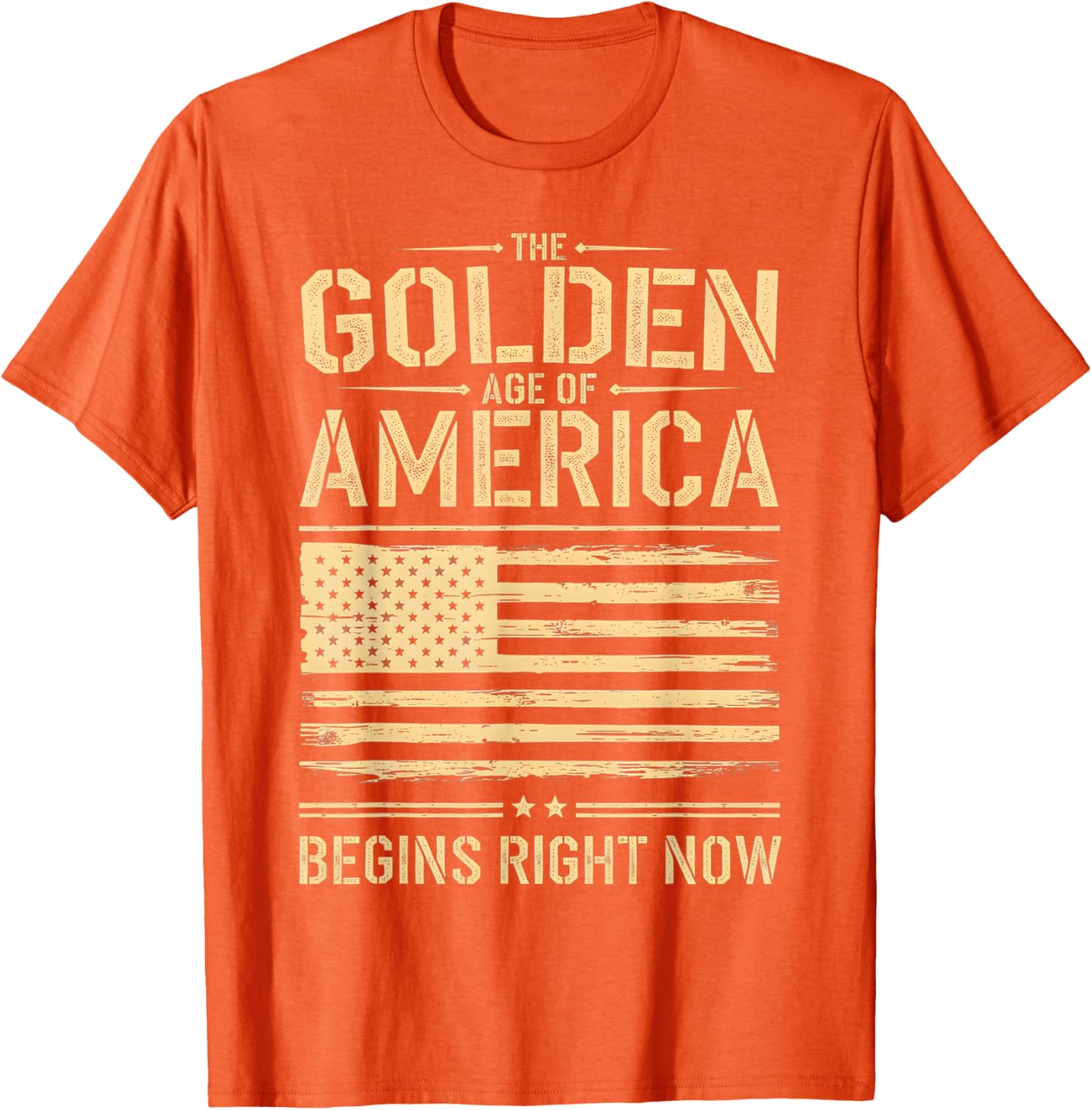 Golden Age of America Distressed T-Shirt with USA Flag Design - 21