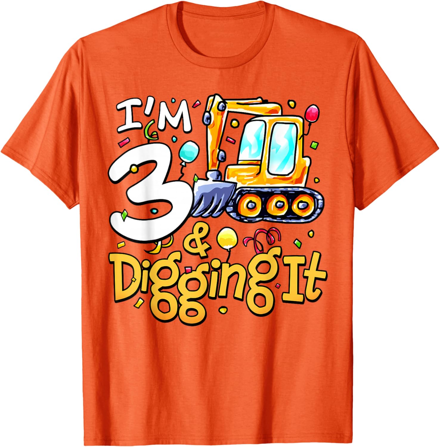 Construction Themed 3rd Birthday Shirt for Boys Cute T-Shirt Gift - 7