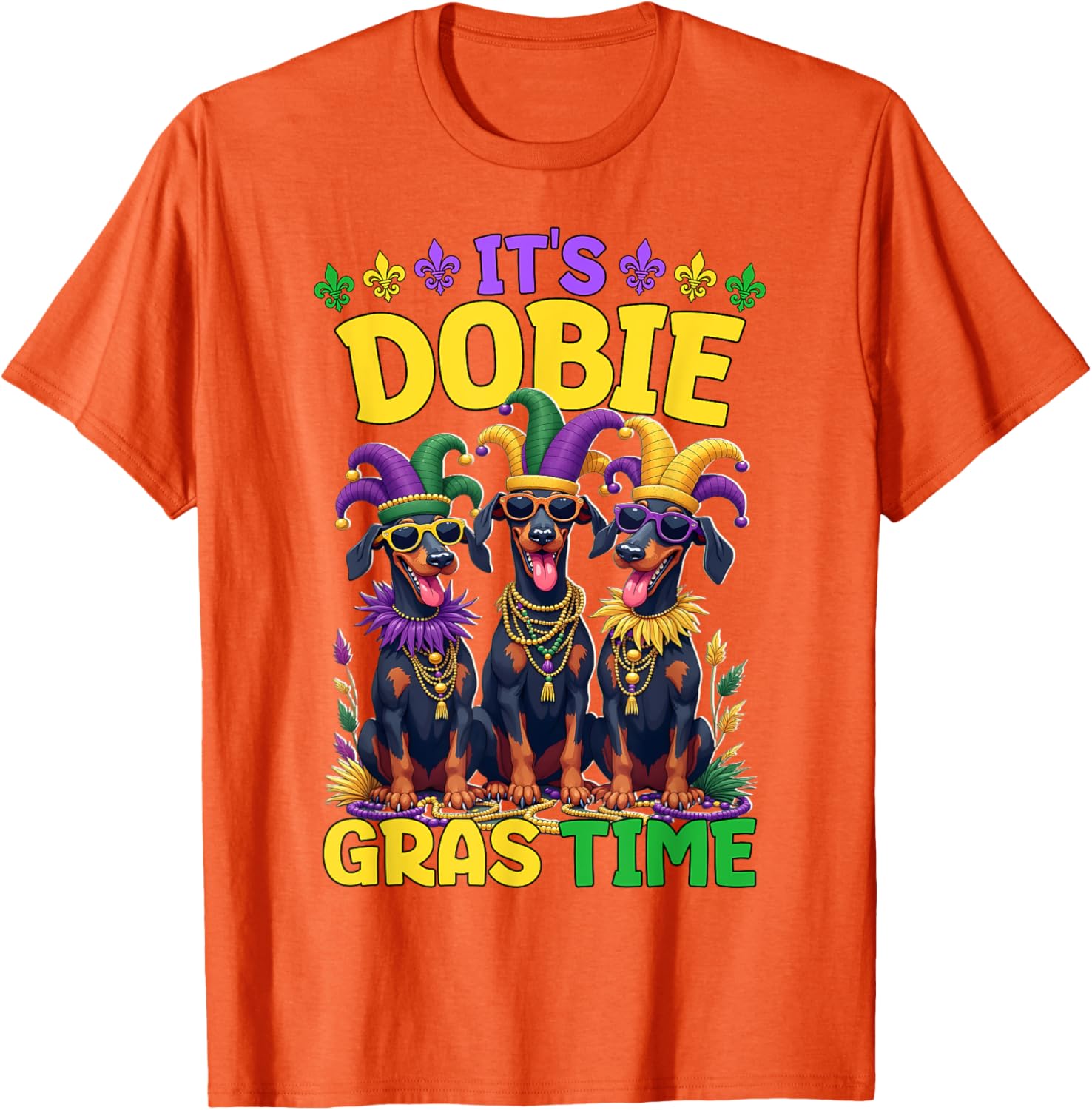 Mardi Gras Doberman T-Shirt Celebrating Carnival Festivities - 20