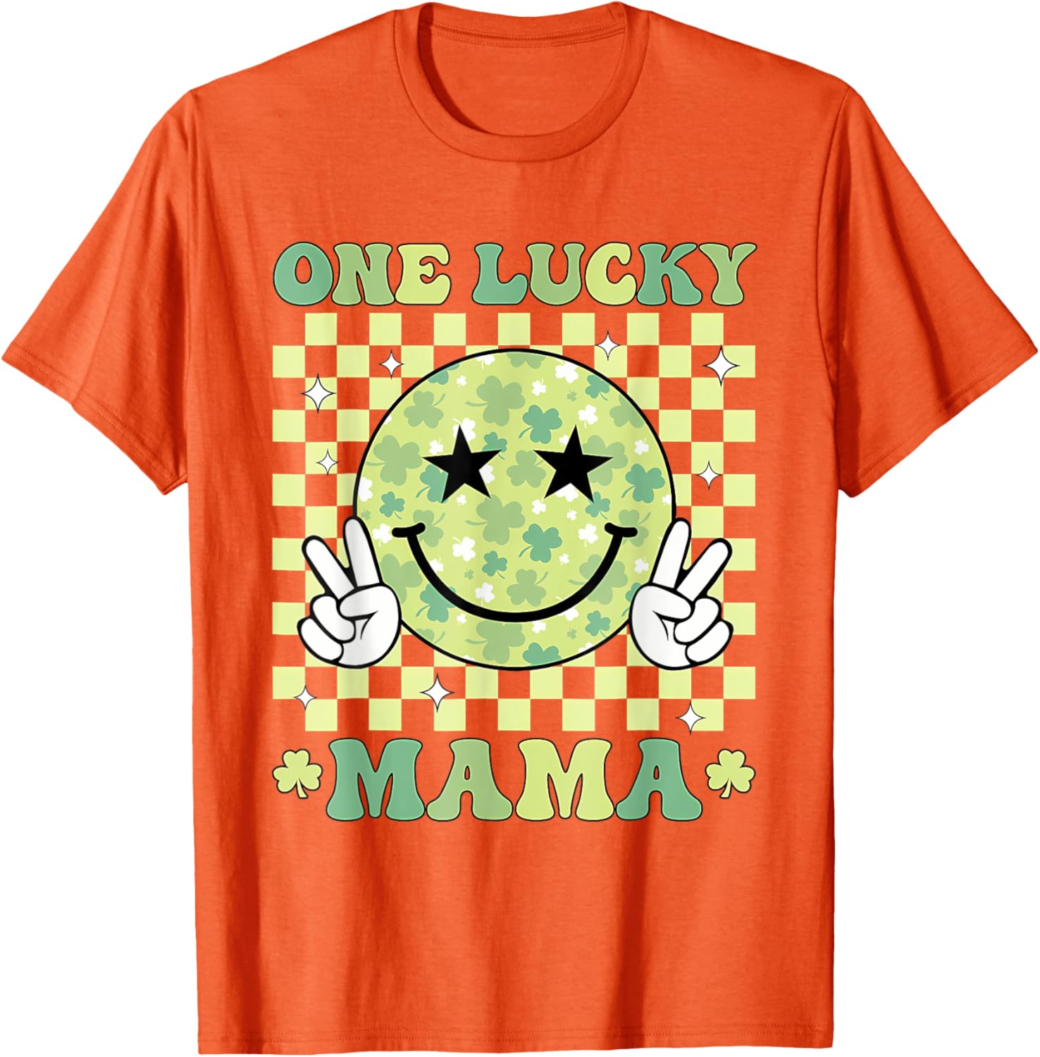 One Lucky Mama St Patricks Day 2025 Retro T-Shirt for Moms - 11