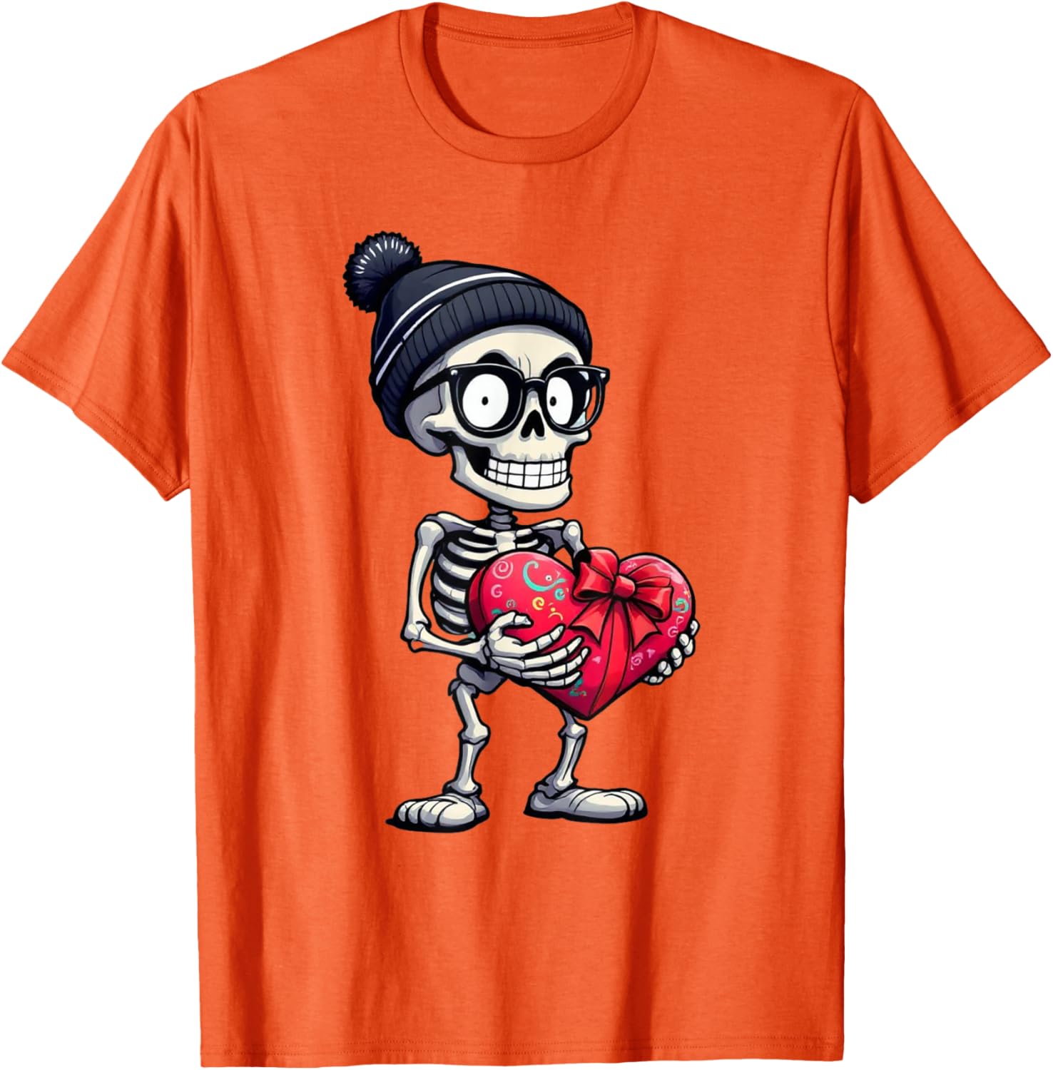 Funny Skeleton Heart Valentine's Day T-Shirt for Men and Women - 16