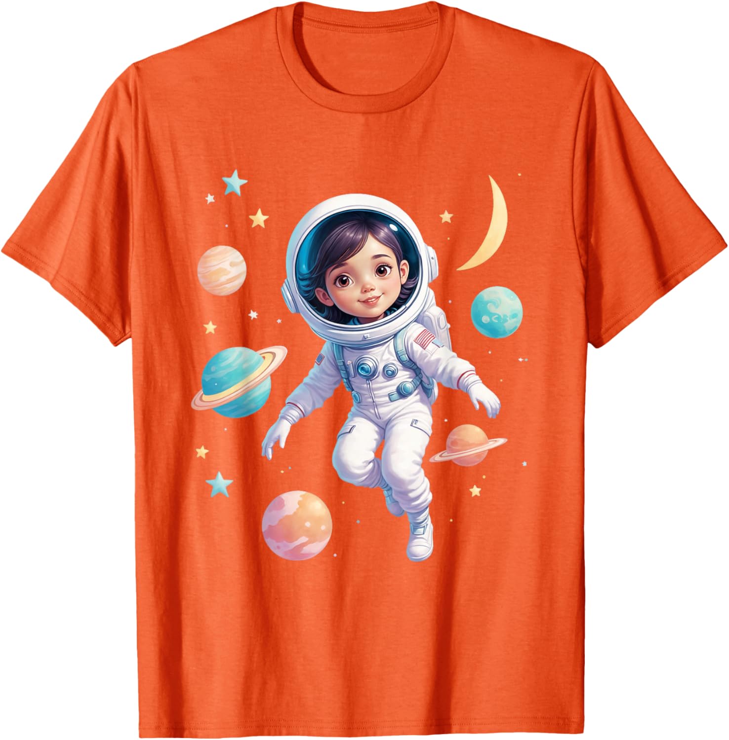 Cute Space Girl Astronaut T-Shirt for Cosmic Explorer Fans - 19