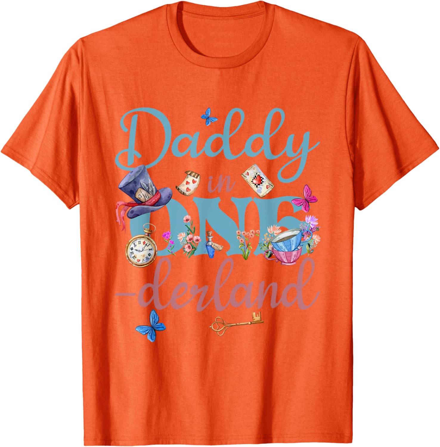 Alice in ONEderland Daddy of Birthday Girl T-Shirt for Celebrations - 15