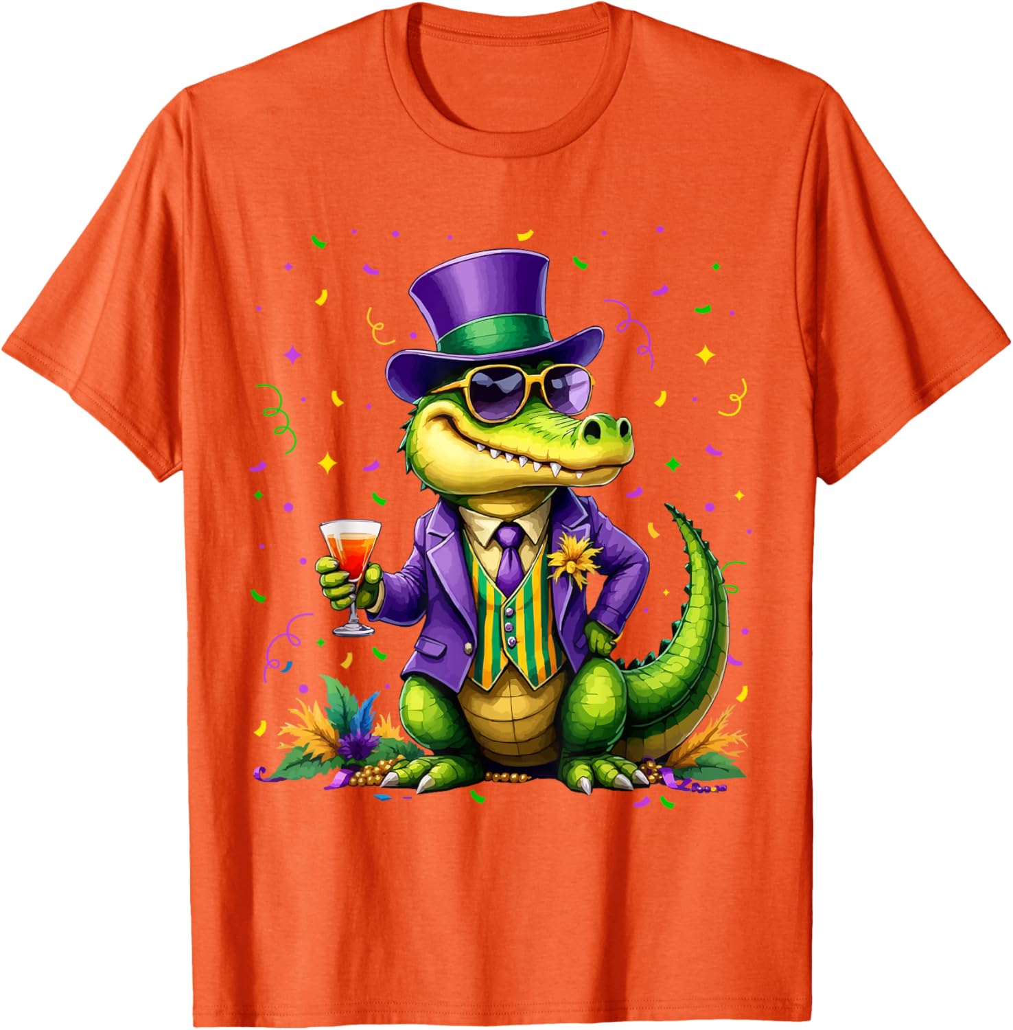 Mardigator Alligator Costume T-Shirt for Mardi Gras Fun Unisex Apparel - 5