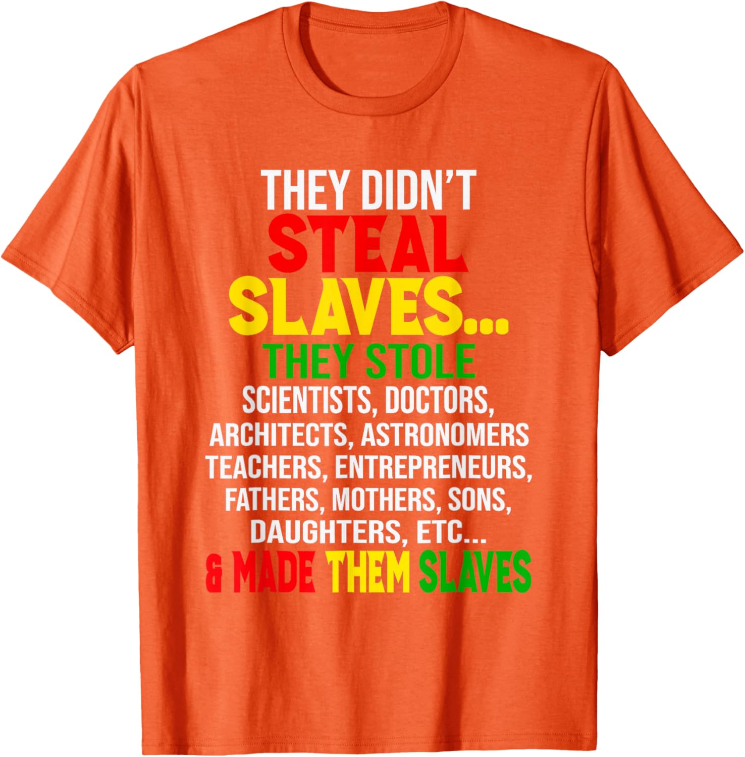 They Didn't Steal Slaves Melanin Black History Month T-Shirt for All - 13
