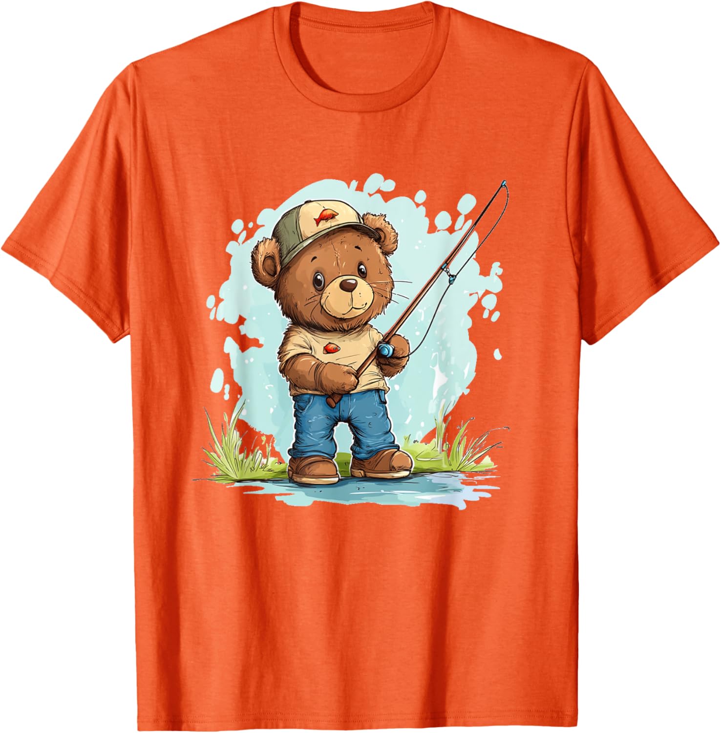 Fishing with Teddy Bear Graphic T-Shirt for Fun Seekers and Adventurers - 21