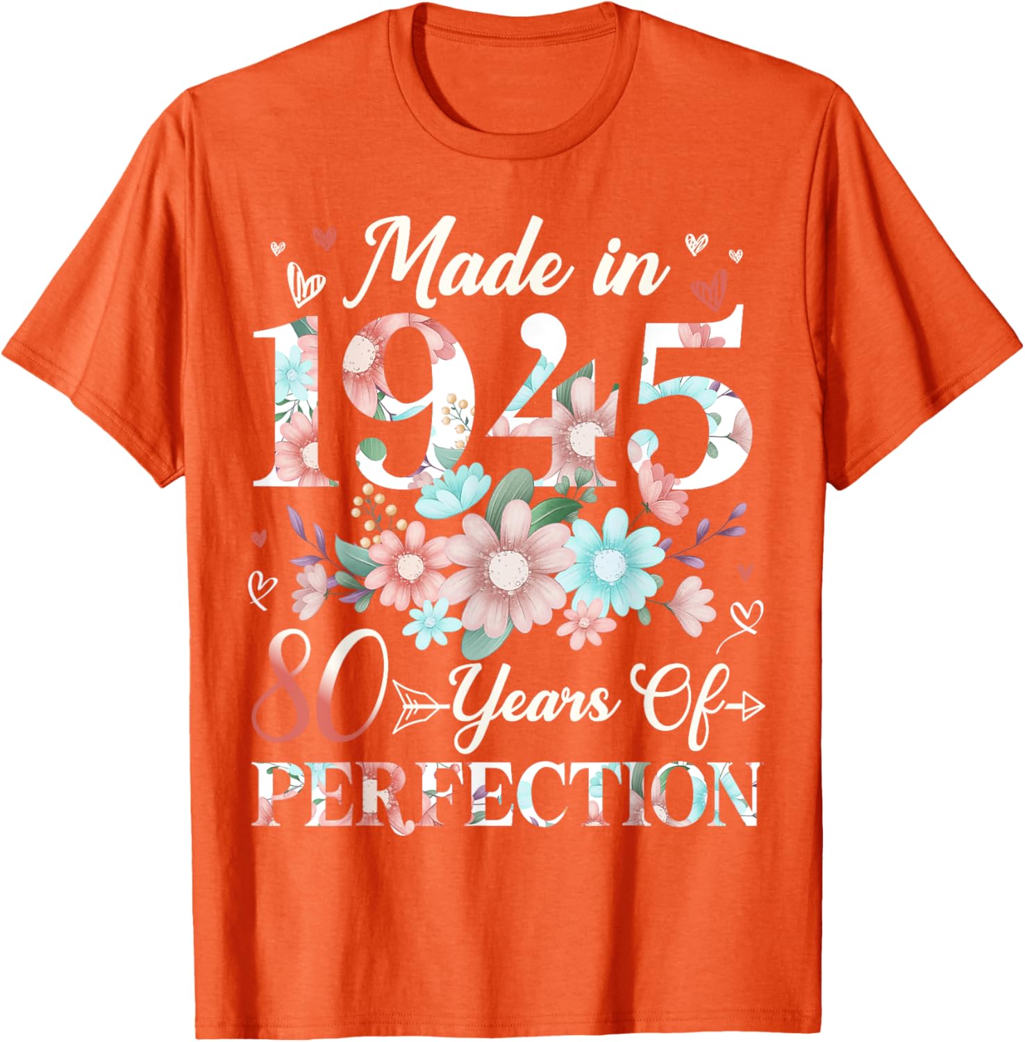 Floral 80th Birthday T-Shirt for Women - Celebrating 80 Years of Joy - 3