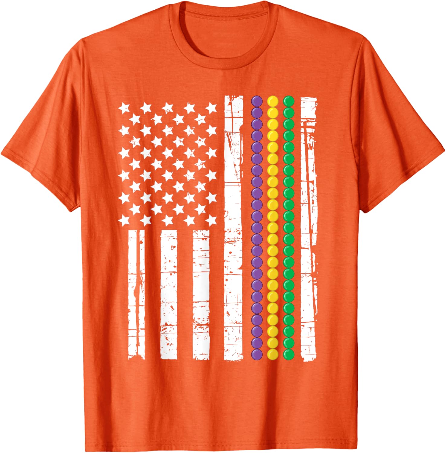 Mardi Gras USA Flag T-Shirt for Festive Celebrations and Events - 16