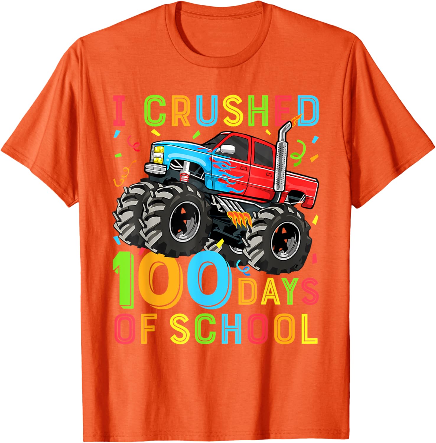 100 Days of School Monster Truck Shirt for Boys Fun 100th Day Outfit - 3