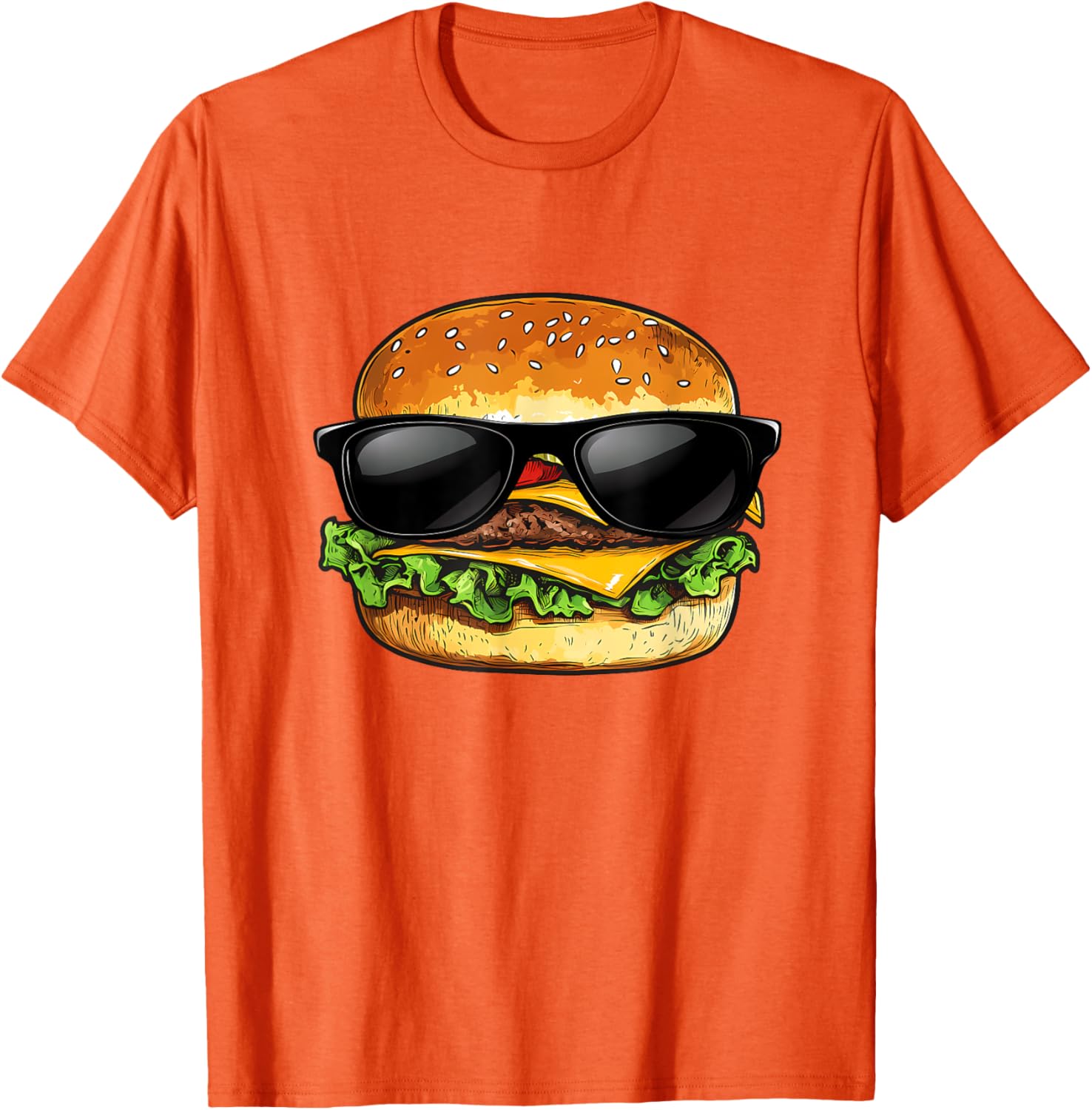 Funny Hamburger Sunglasses Cheese BBQ T-Shirt for Food Lovers - 12