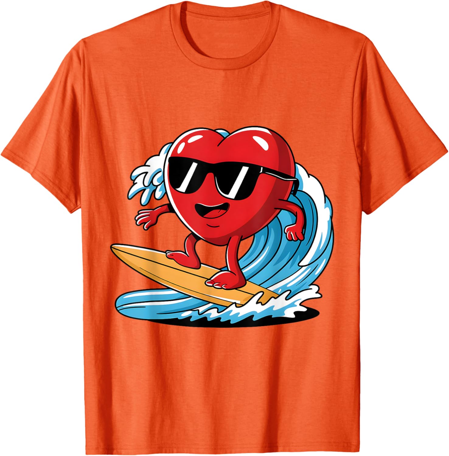 Surfing Heart Funny T-Shirt for Boys and Men - Perfect Valentine's Gift - 11