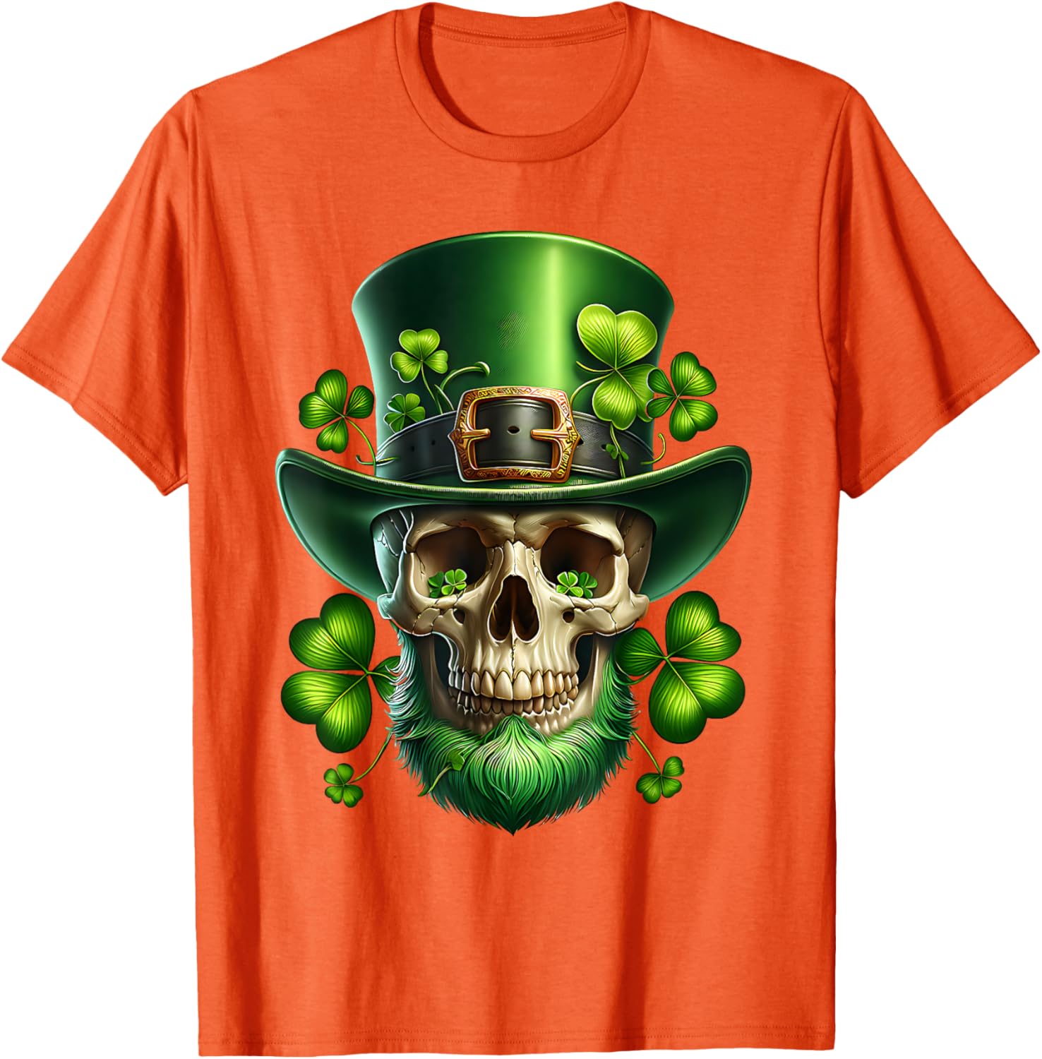 Saint Patrick's Day Sugar Skull T-Shirt for Festive Celebrations - 11