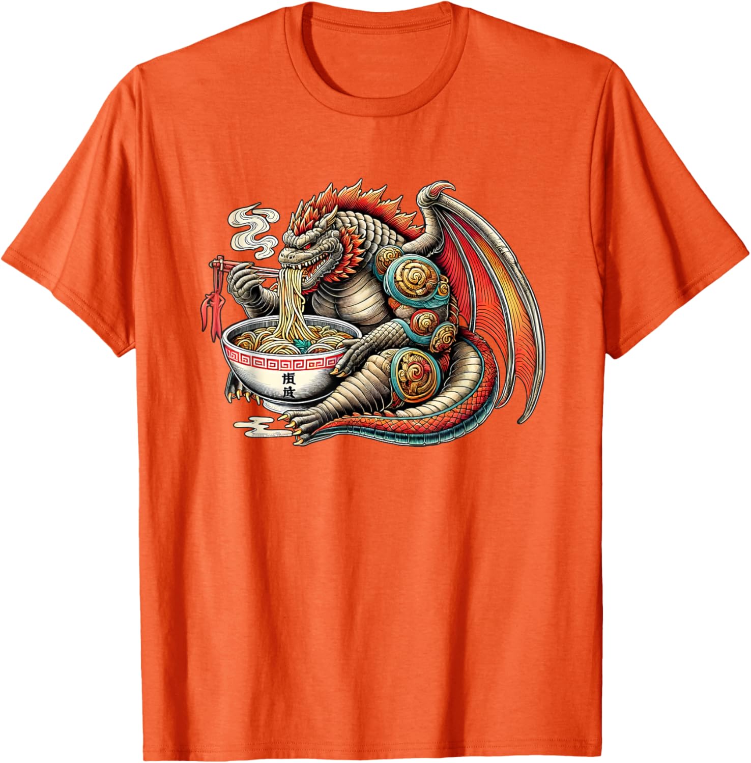 Funny Kaiju Dragon Ramen Monster T-Shirt for Japanese Culture Fans - 16