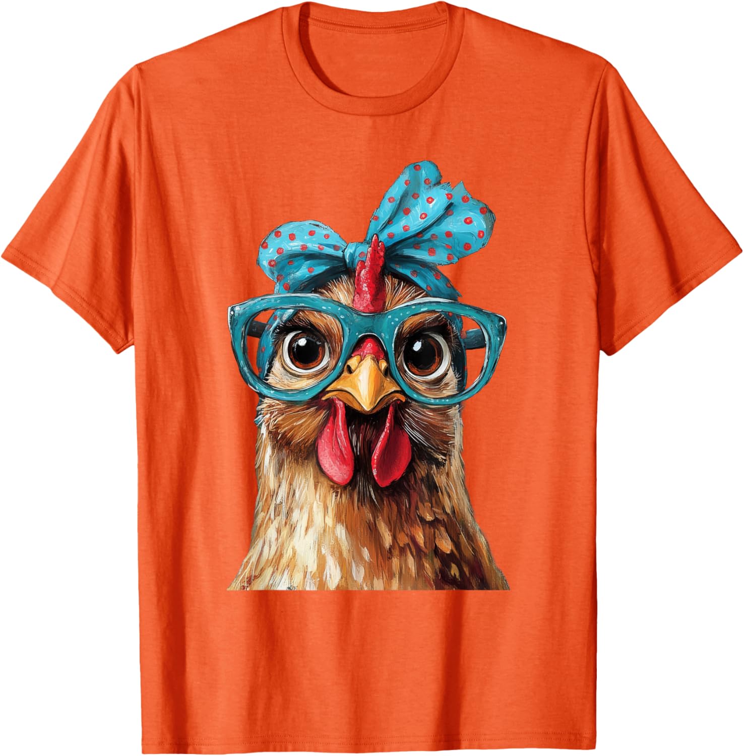 Cool Chicken in Bandana and Glasses Graphic T-Shirt for Fun Style - 11