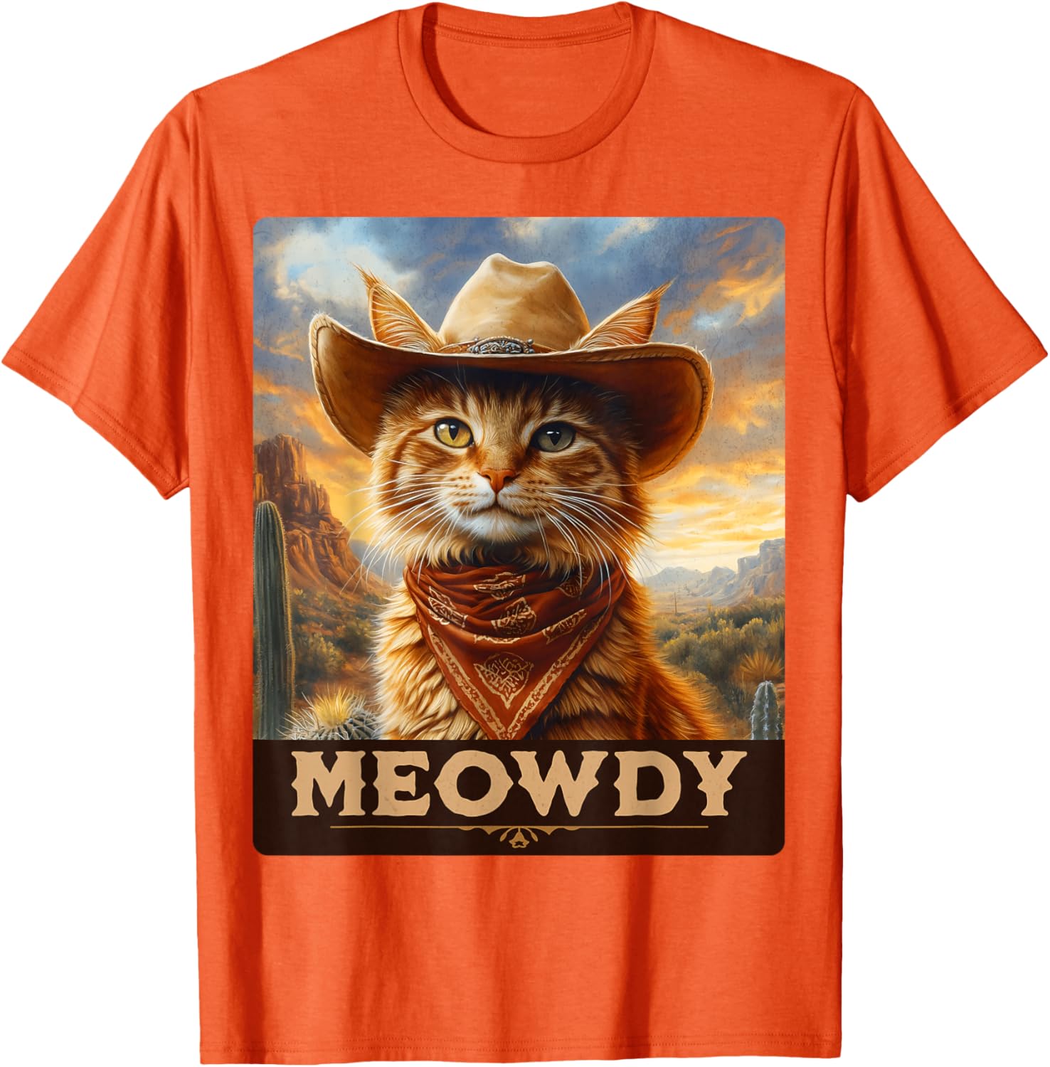 Meowdy Cowboy Cat T-Shirt for Wild West Cat Lovers and Fans - 7