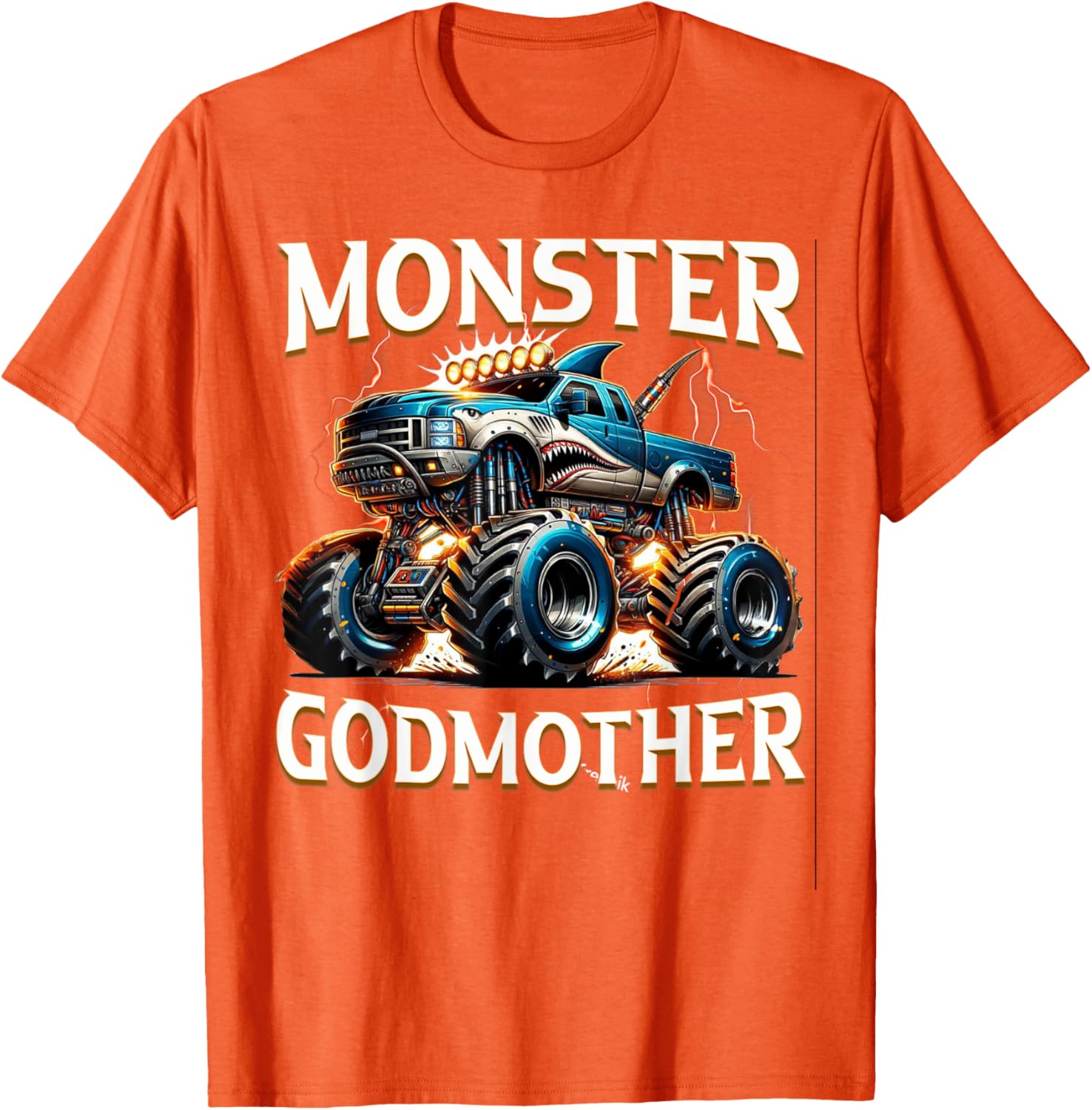 Godmother Family Matching Monster Truck T-Shirt for Truck Lovers - 14