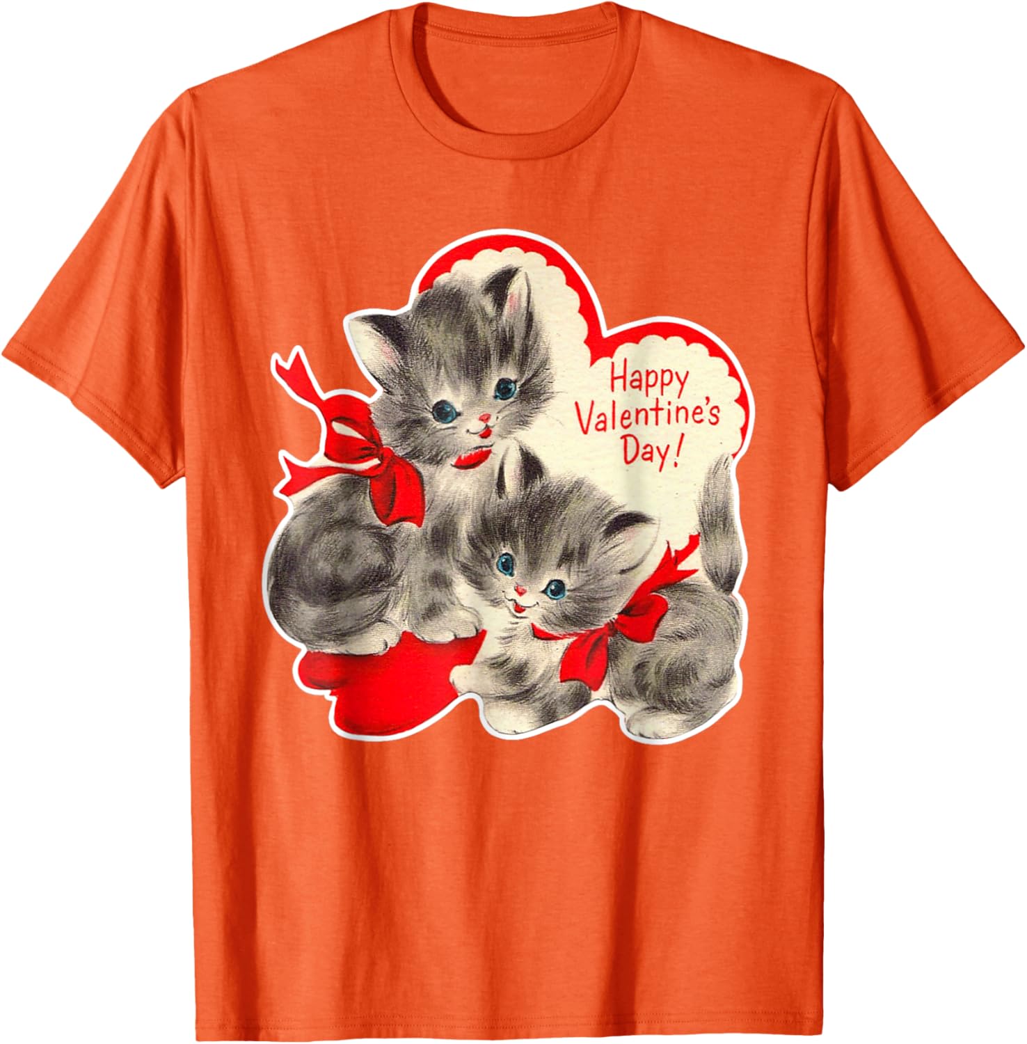 Vintage Valentine's Day Cat T-Shirt Retro Kitten Love Top for Pet Lovers - 19