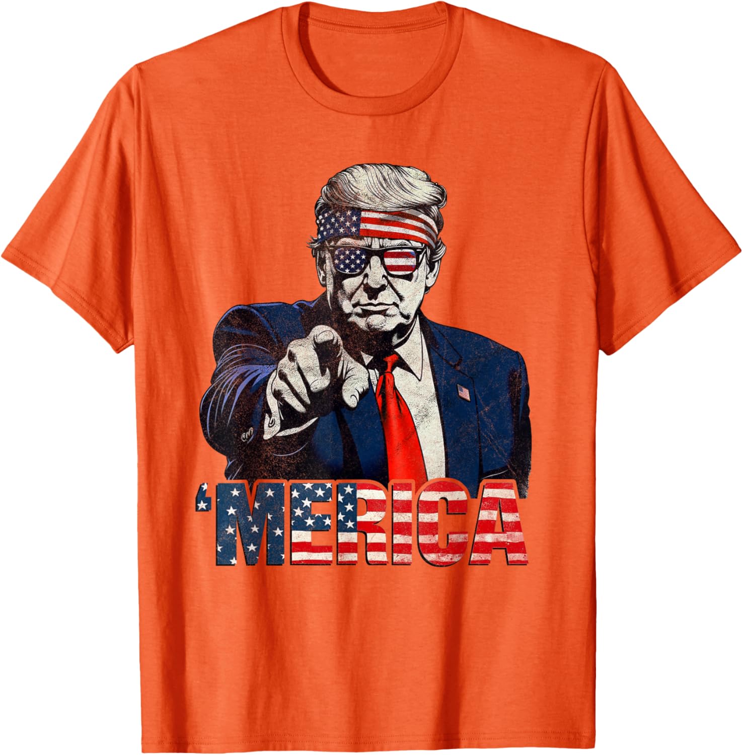 Happy 4th of July Merica Trump American Flag T-Shirt for Celebrations - 2