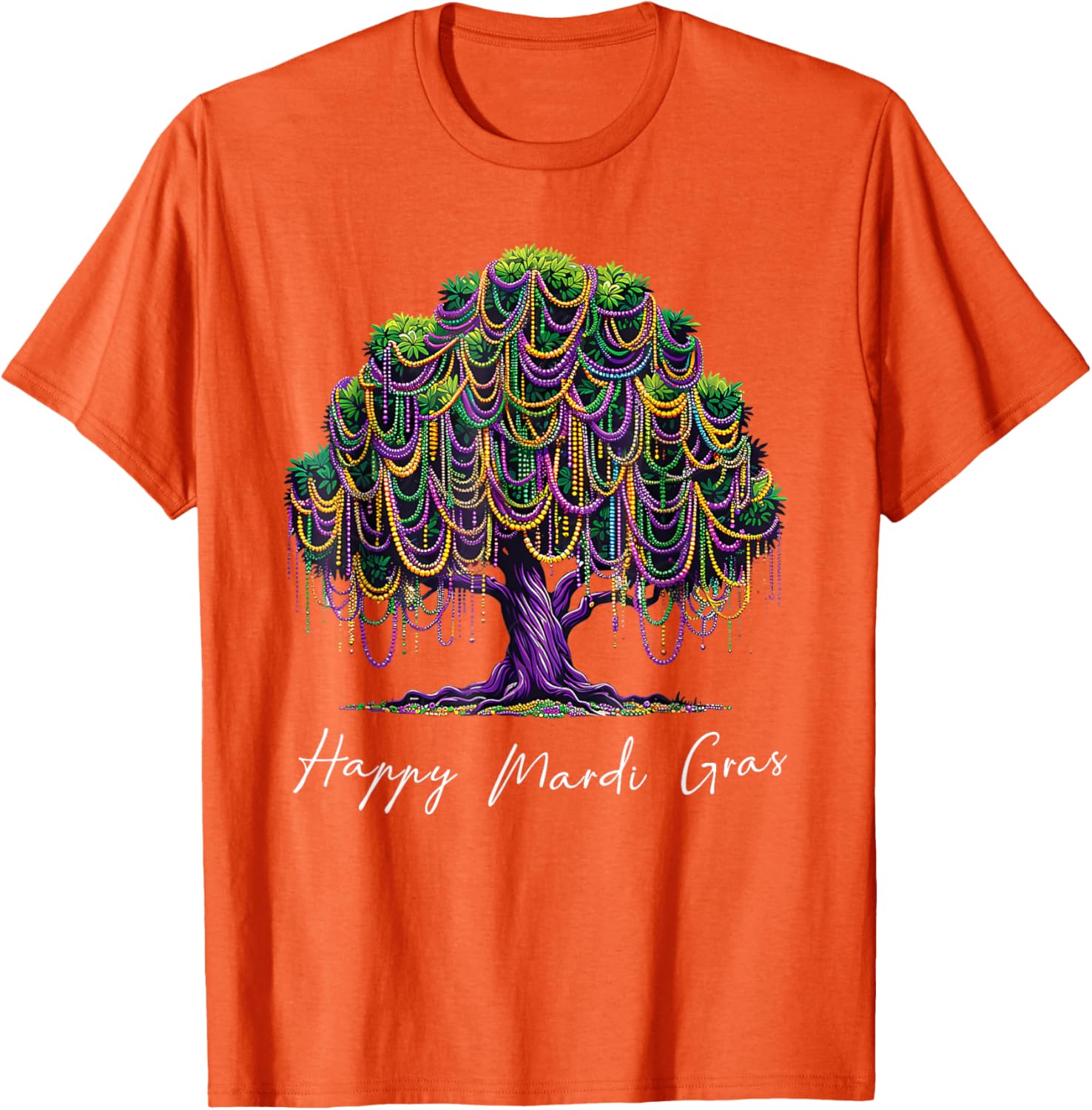 Mardi Gras Tree Beads T-Shirt for Men, Women, and Kids – Fat Tuesday Fun - 8