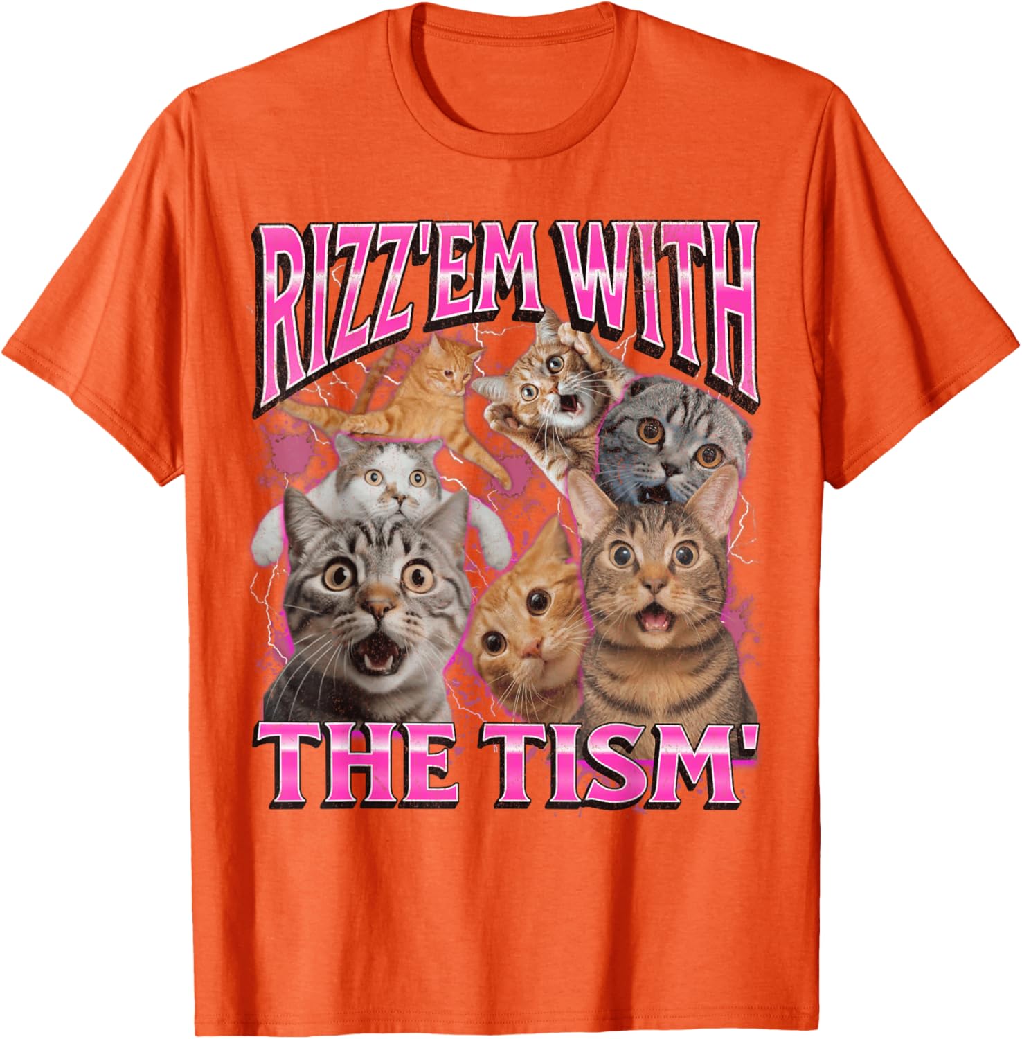 Funny Rizz Em With The Tism Cat Meme Vintage 90s T-Shirt for Men and Women - 19