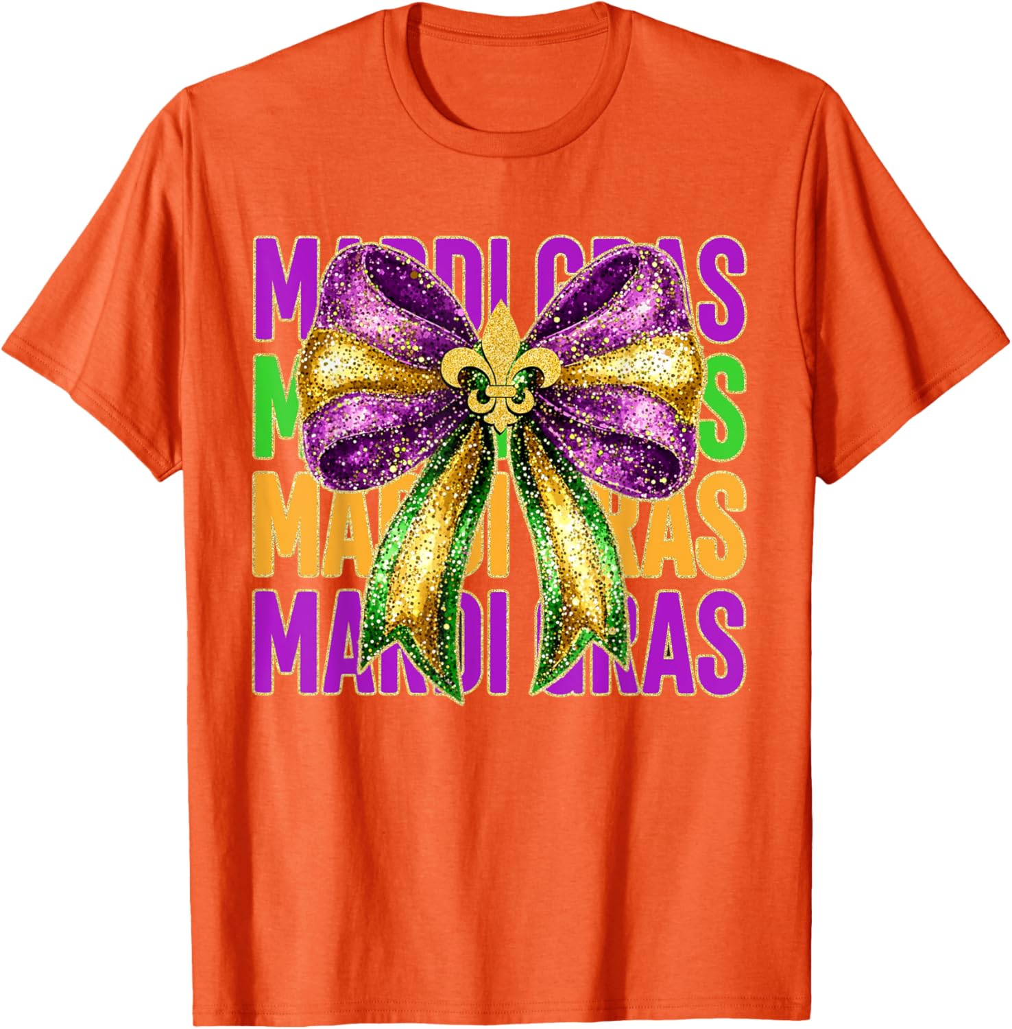 Mardi Gras Coquette Bow Women's T-Shirt for Fat Tuesday Celebrations - 7
