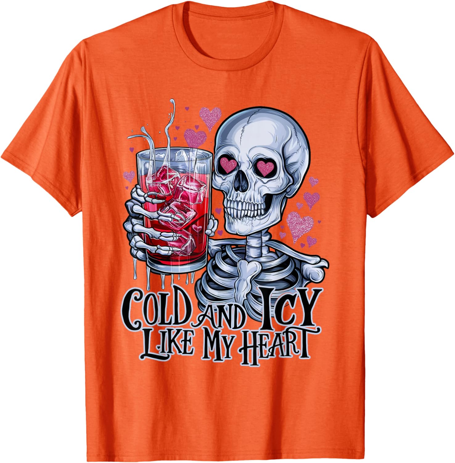 Funny Skeleton T-Shirt - Cold and Icy Like My Heart Anti-Valentine Tee - 15