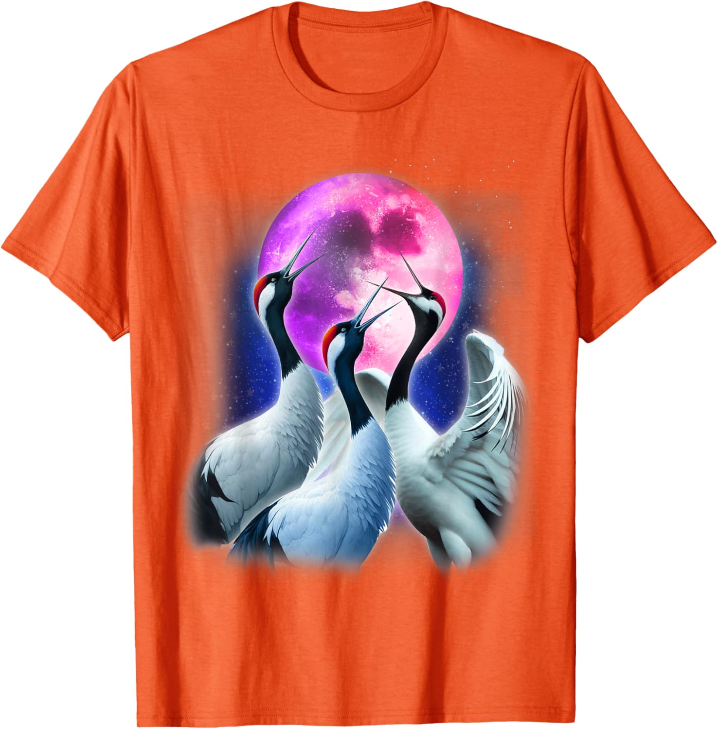 Funny Whooping Crane Howling at the Moon T-Shirt for Bird Lovers - 24