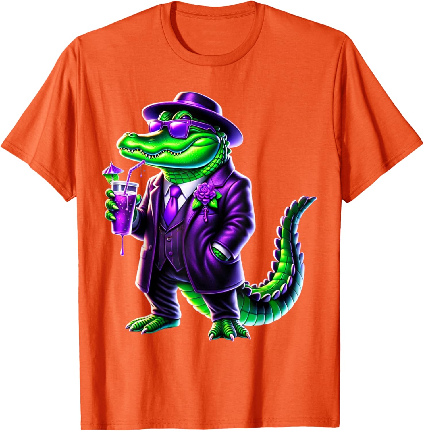 Awesome Unisex Mardi Gras T-Shirt Black Cartoon Pattern Small Crew Neck - 17