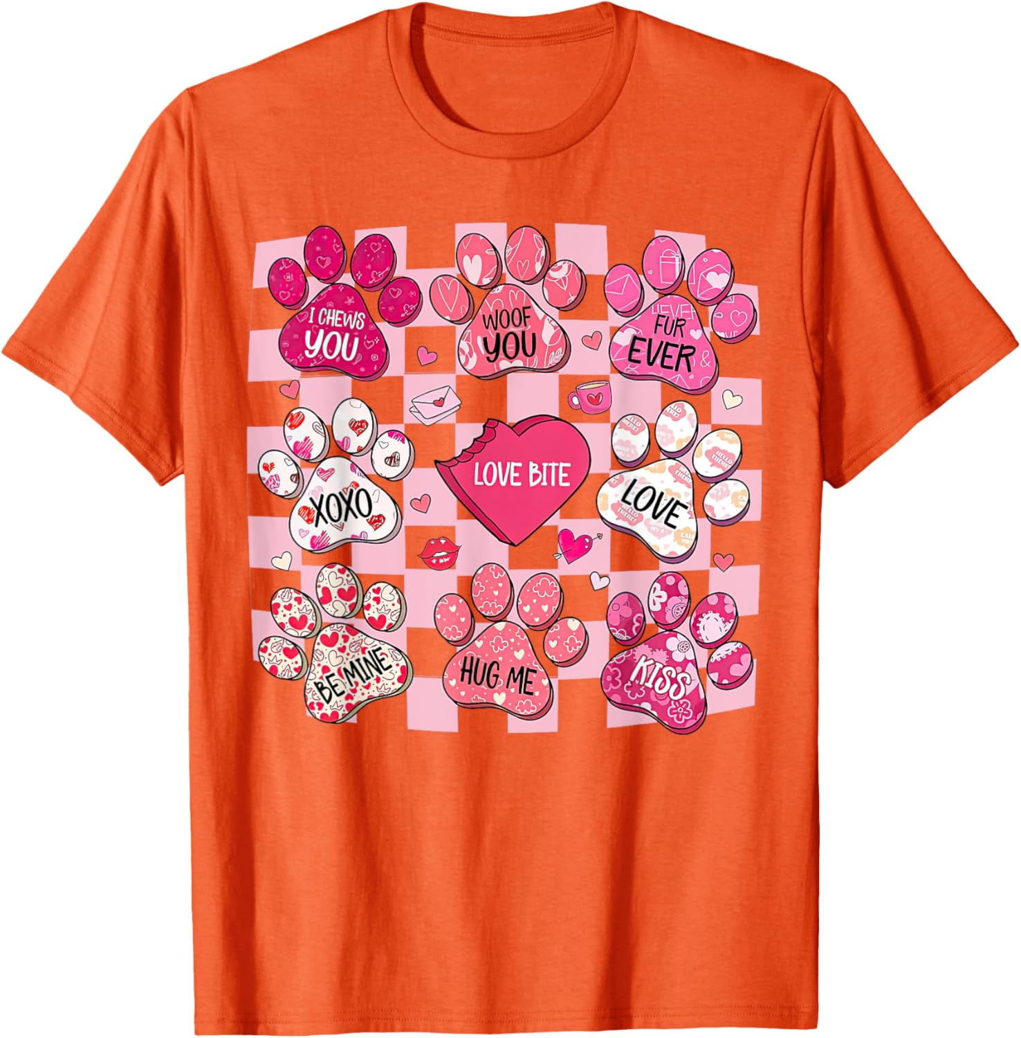 Cute Dog Paw Heart T-Shirt for Valentine's Day - Perfect Gift for Dog Lovers - 15