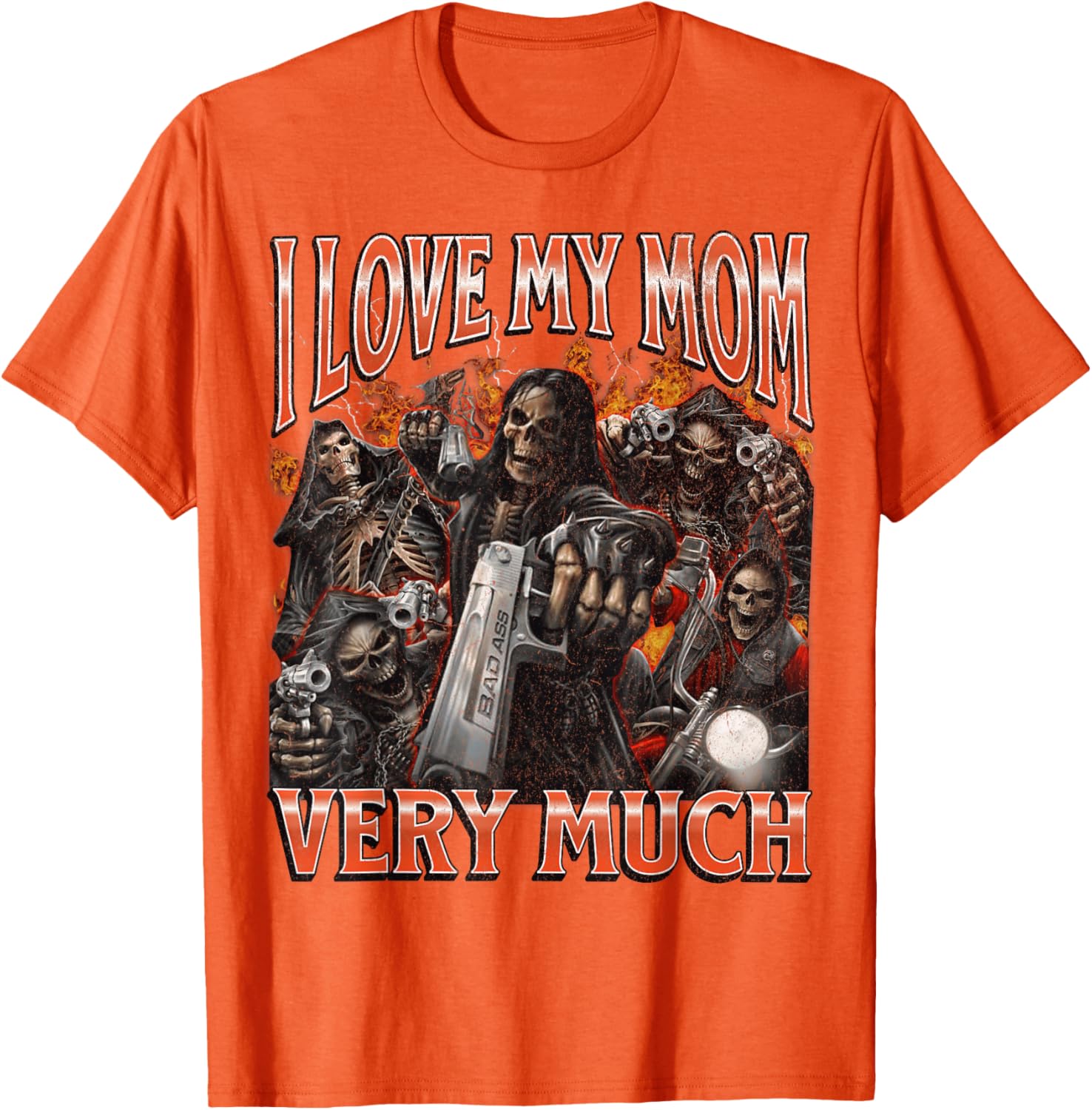 Funny I Love My Mom Skeleton Graphic T-Shirt for Unique Style Lovers - 29