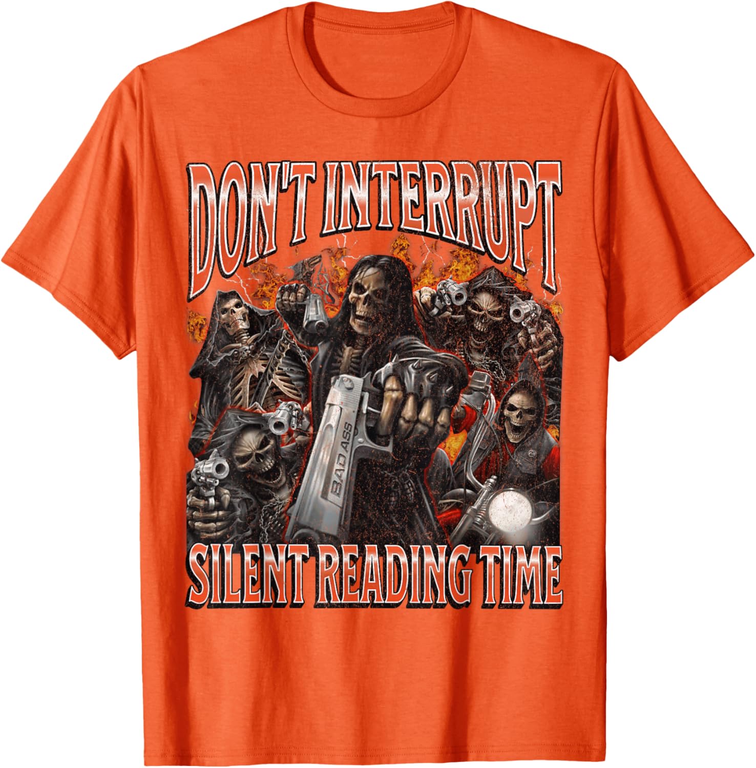 Funny Skeleton Meme T-Shirt Perfect for Silent Reading Time Lovers - 9