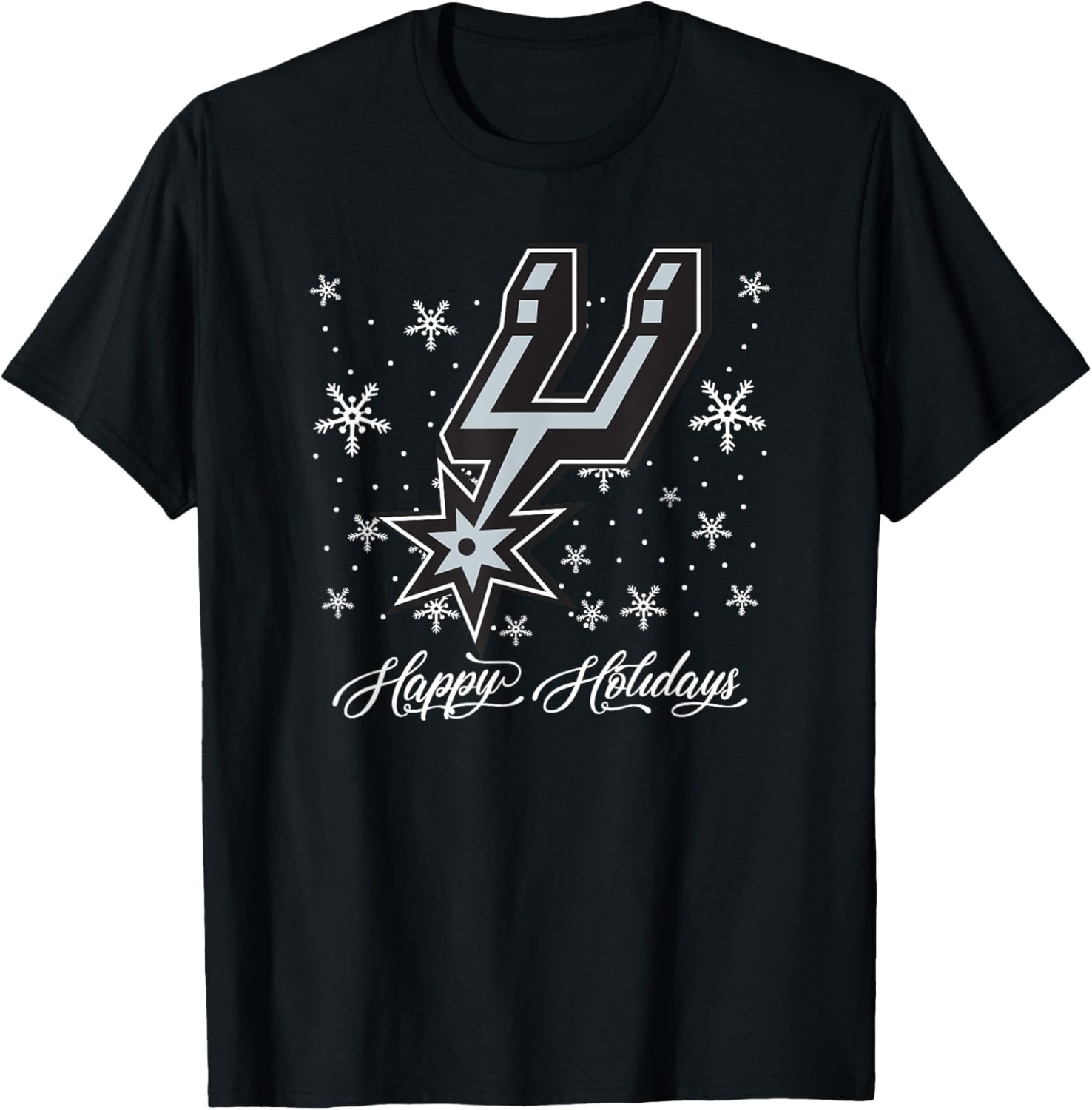 Mens NBA San Antonio Spurs Wintry Wishes T-Shirt for Sports Fans - 3