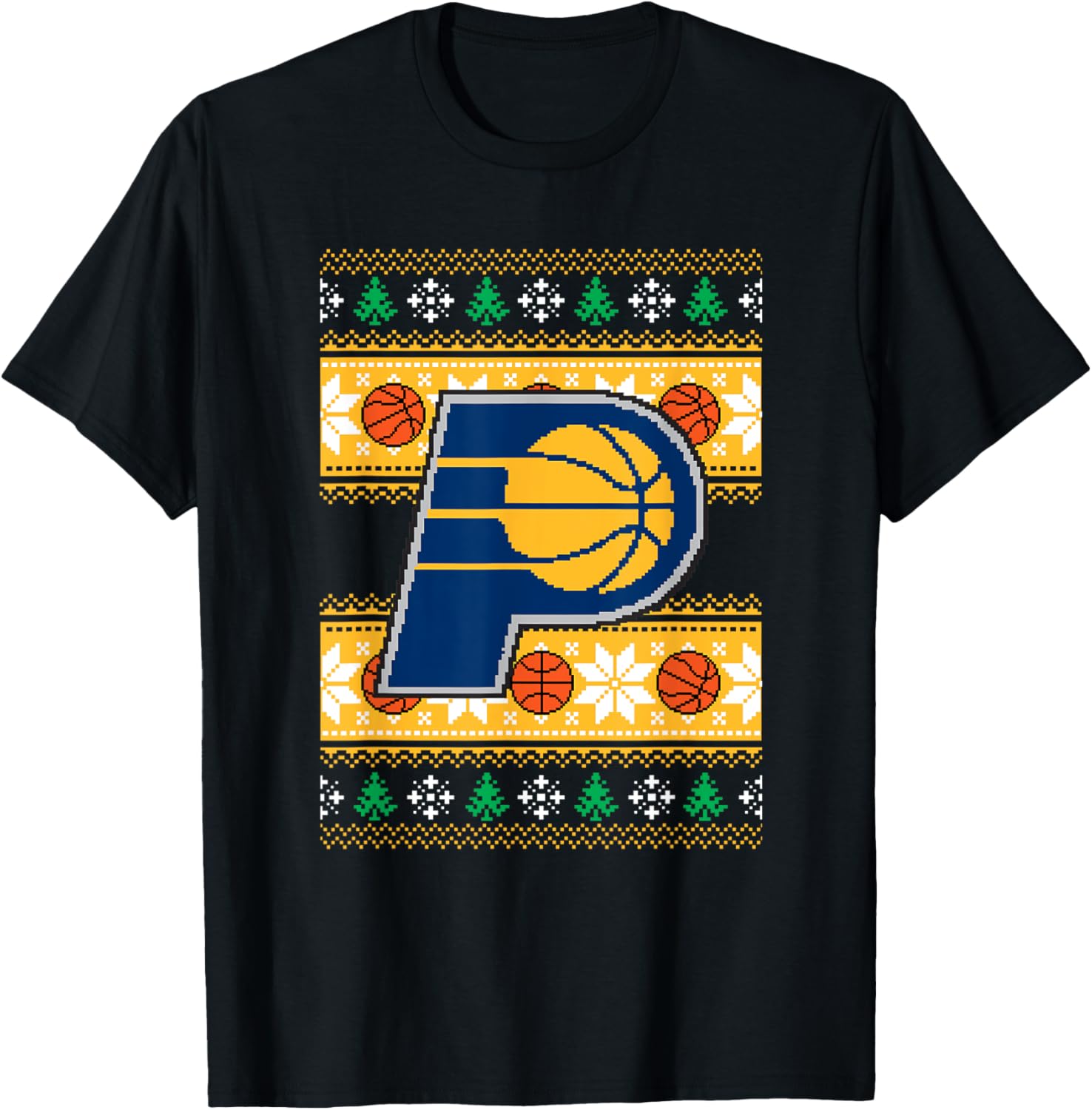 Men's NBA Indiana Pacers Merry Pixel T-Shirt for Sports Fans - 2