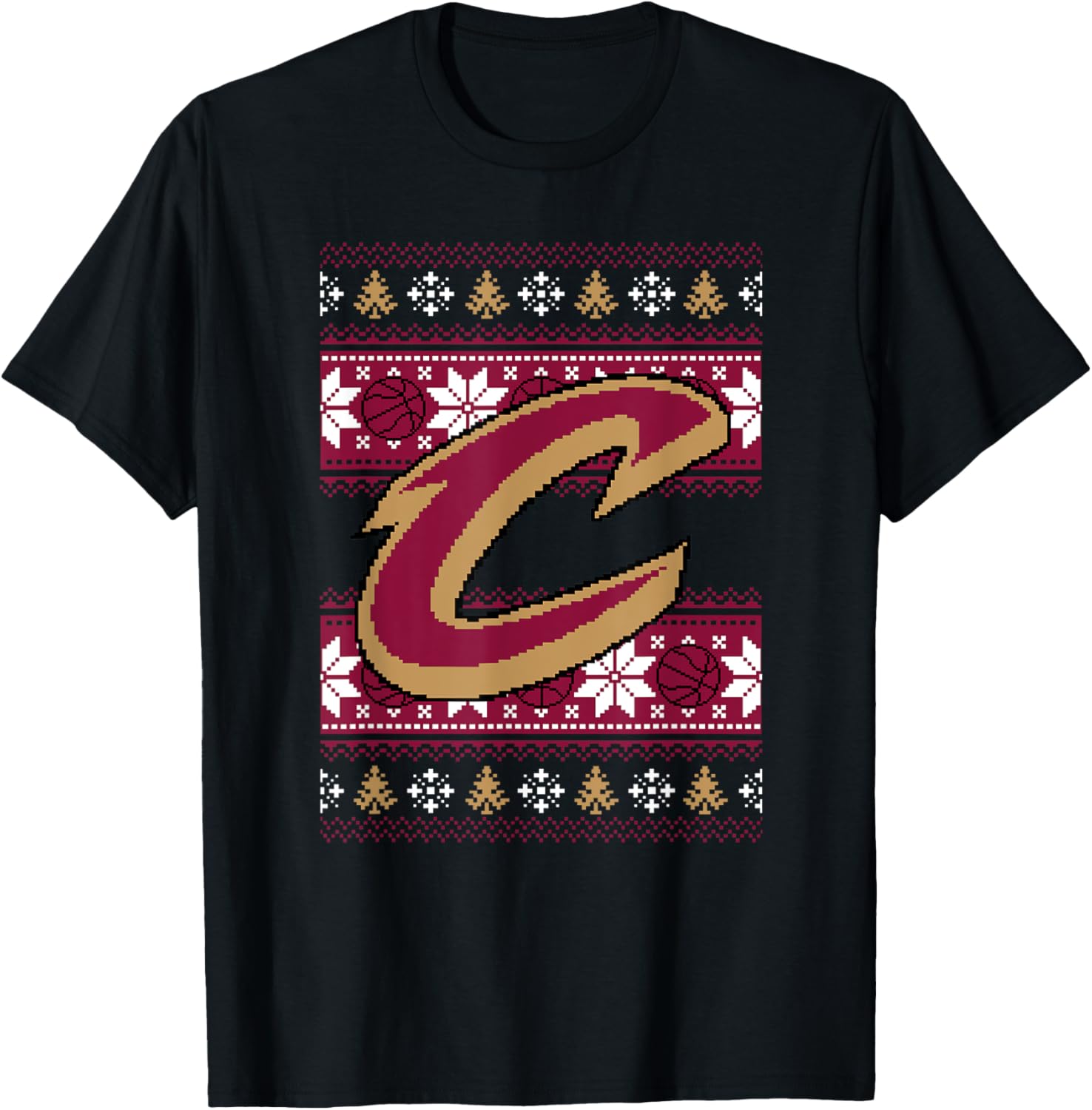Men's Cleveland Cavaliers Merry Pixel T-Shirt for Sports Fans - 1