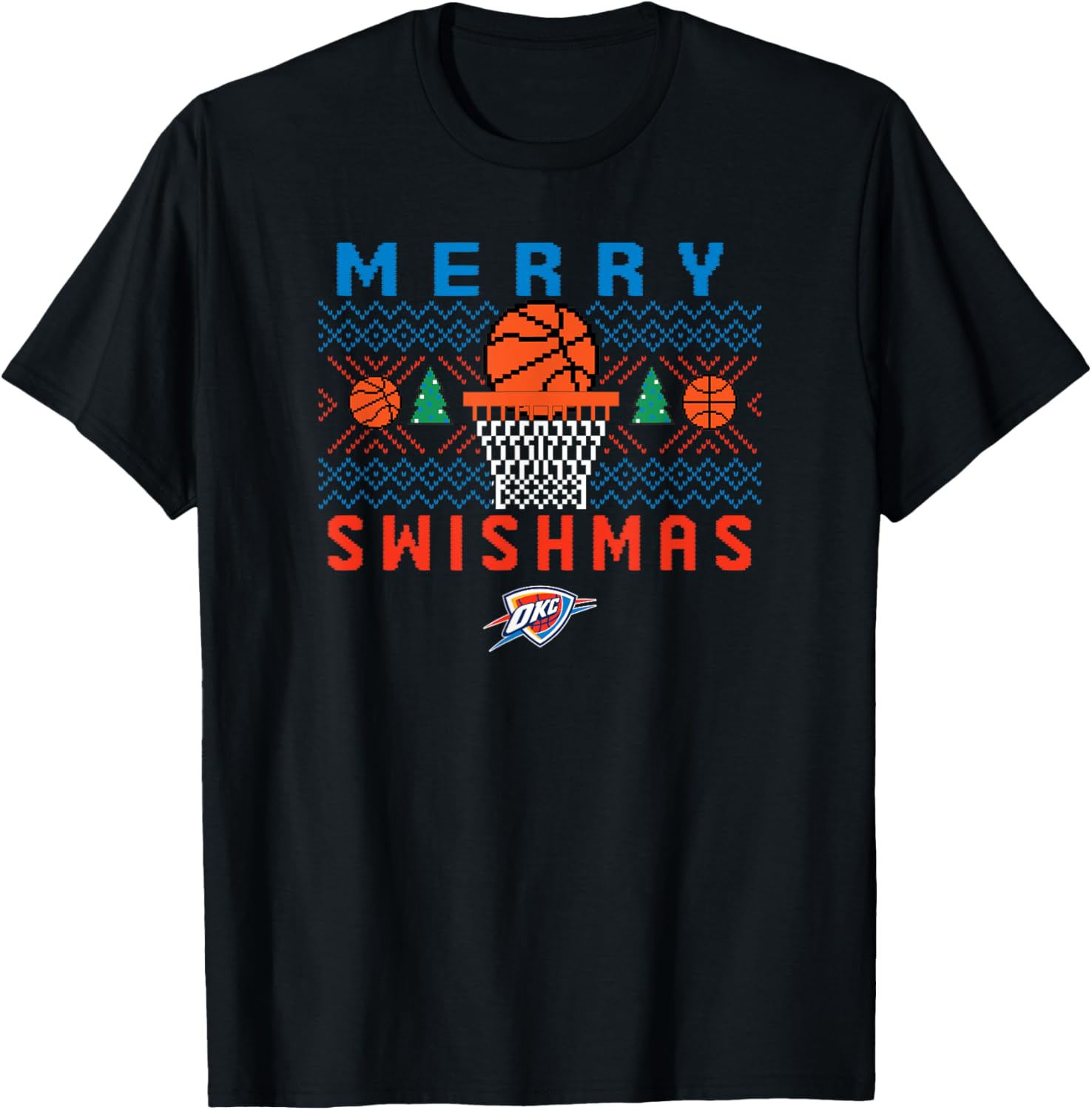 Oklahoma City Thunder Merry Swishmas T-Shirt for Men - Perfect Holiday Gear - 2