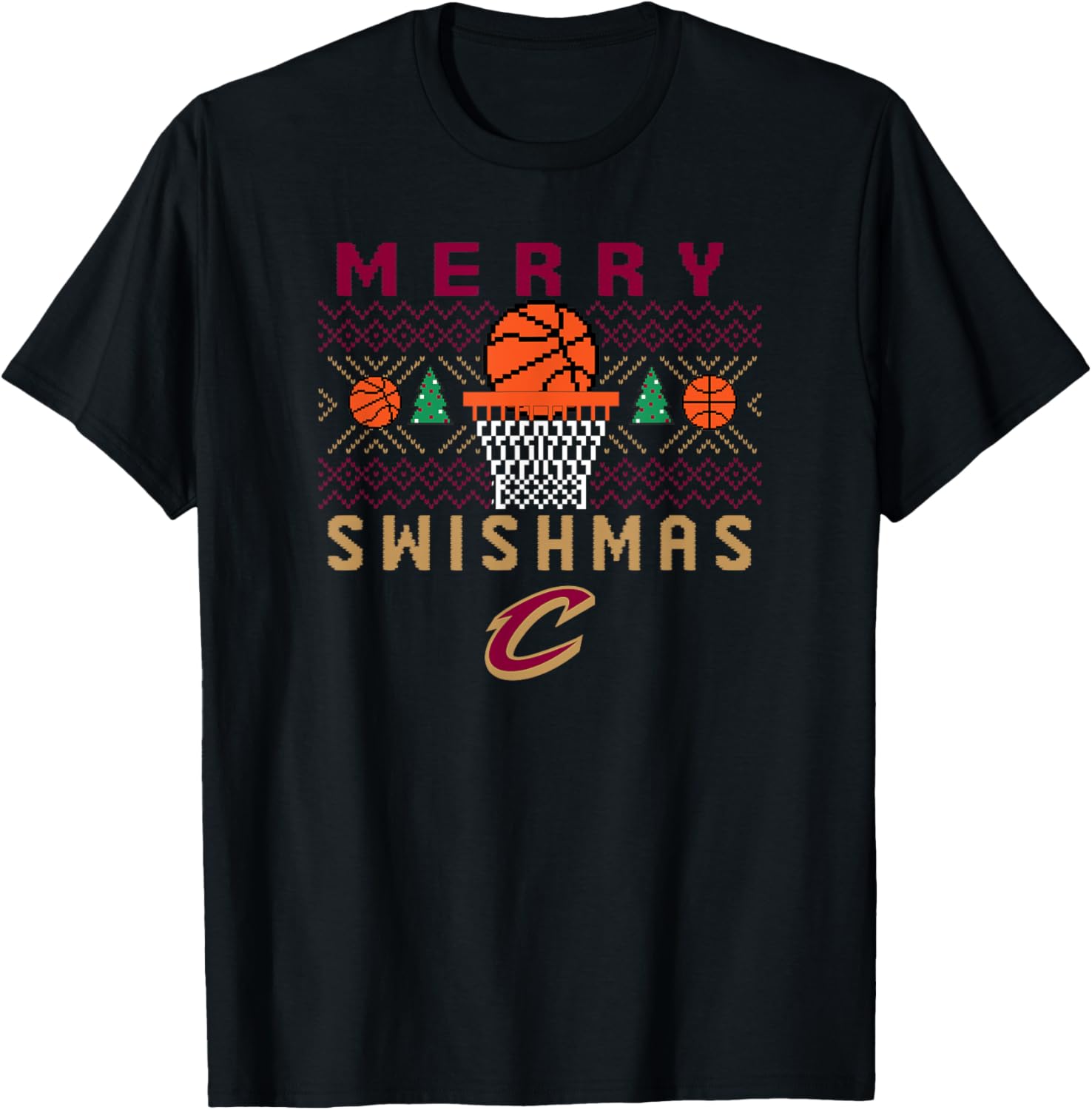 Cleveland Cavaliers Merry Swishmas T-Shirt for Men - Perfect for Fans - 3